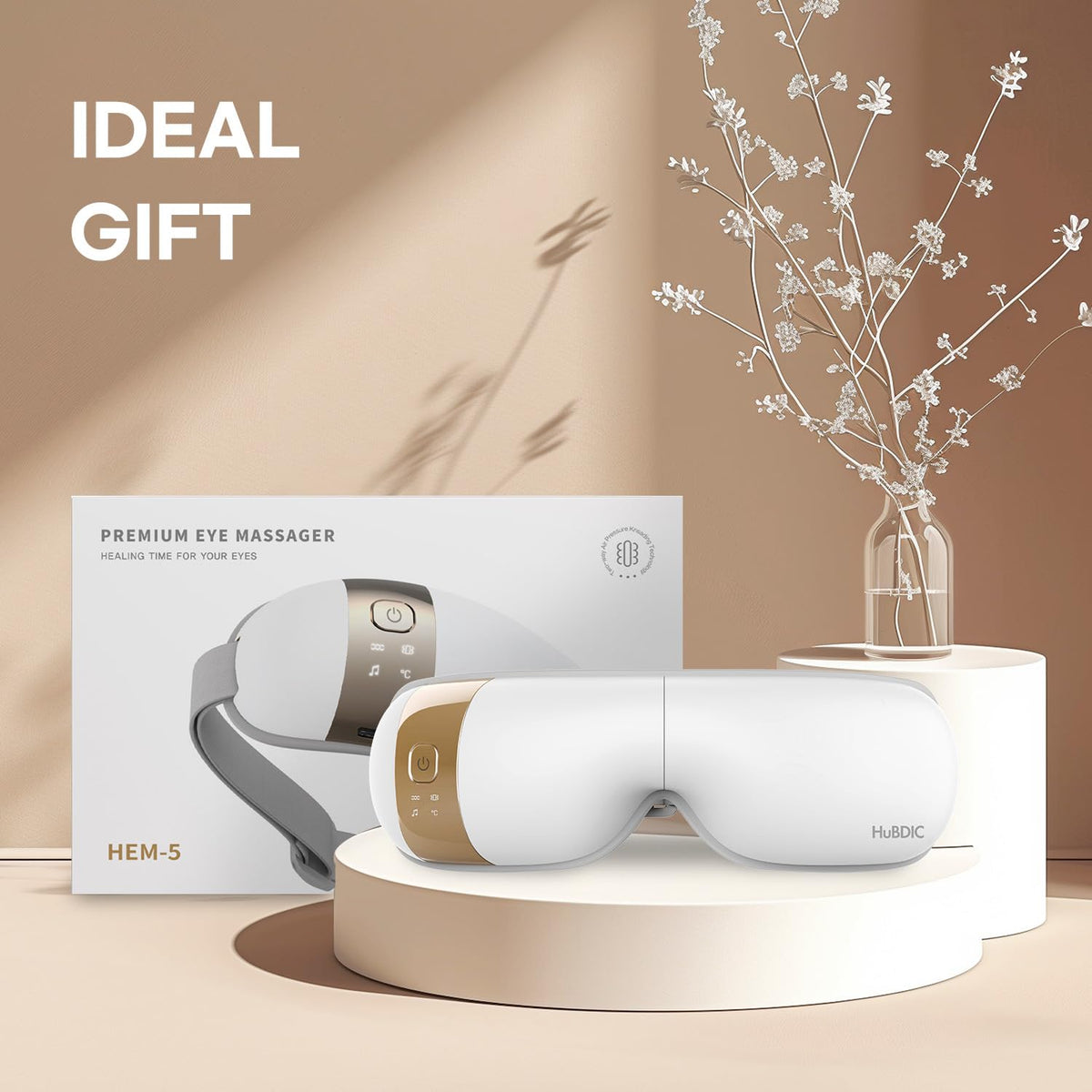 HubiCare Eye Massager with Heat Vibration and Music Helps - HuBDIC Official Imagery - 3