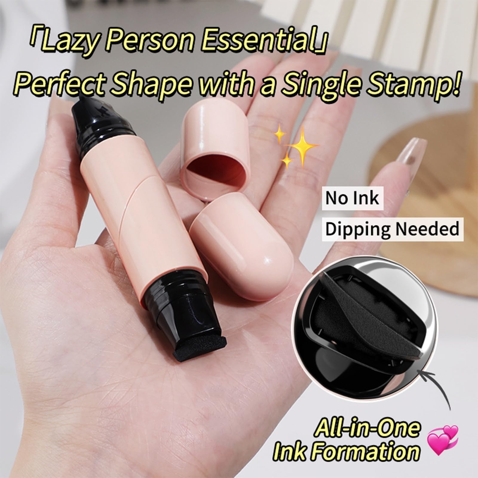 Hunjiry Foldable Eyeliner Stamp for Beginners – Black Gel Winged Eyeli - View 5