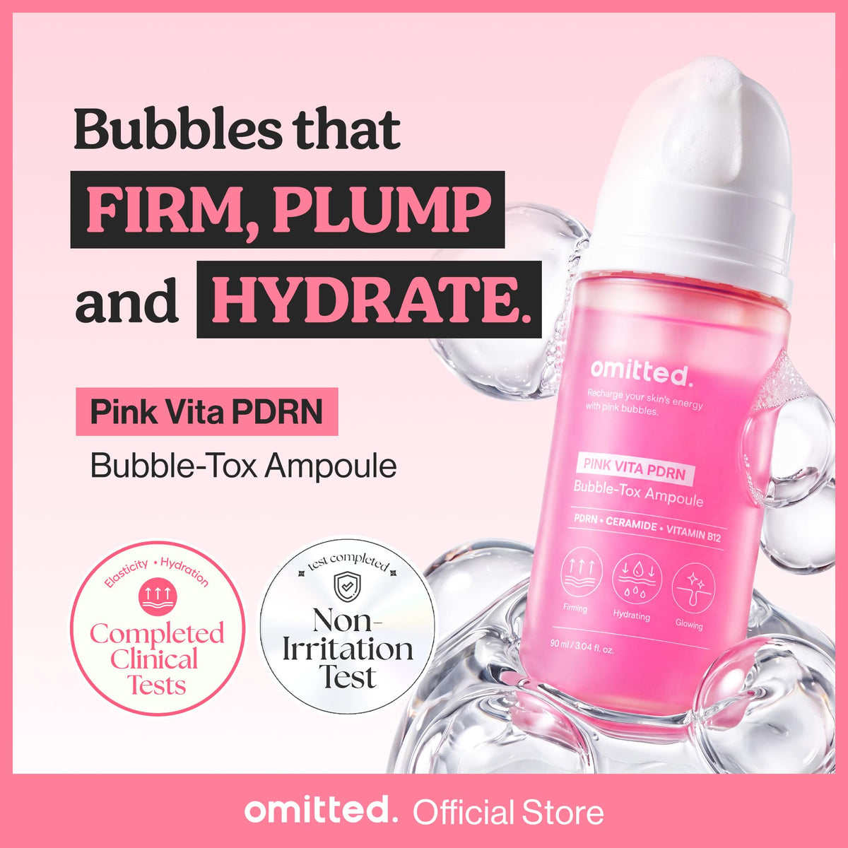 Pink Vitamin PDRN Bubble Serum Skin Barrier Hydration Cica 3 - Omitted Official Imagery - 3