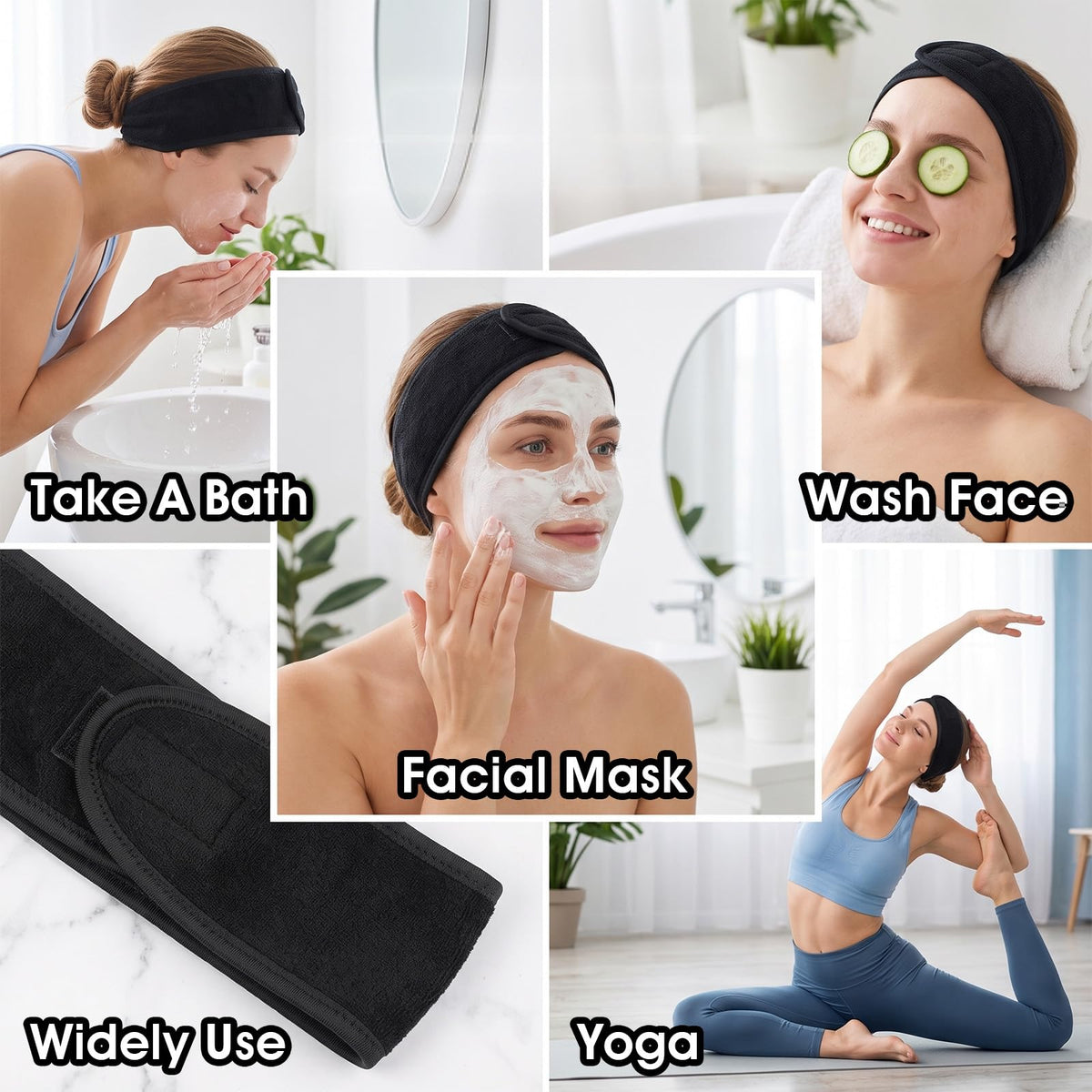 24 Pcs Spa Facial Headband Set Premium Cotton Esthetician - AojSup Official Imagery - 7