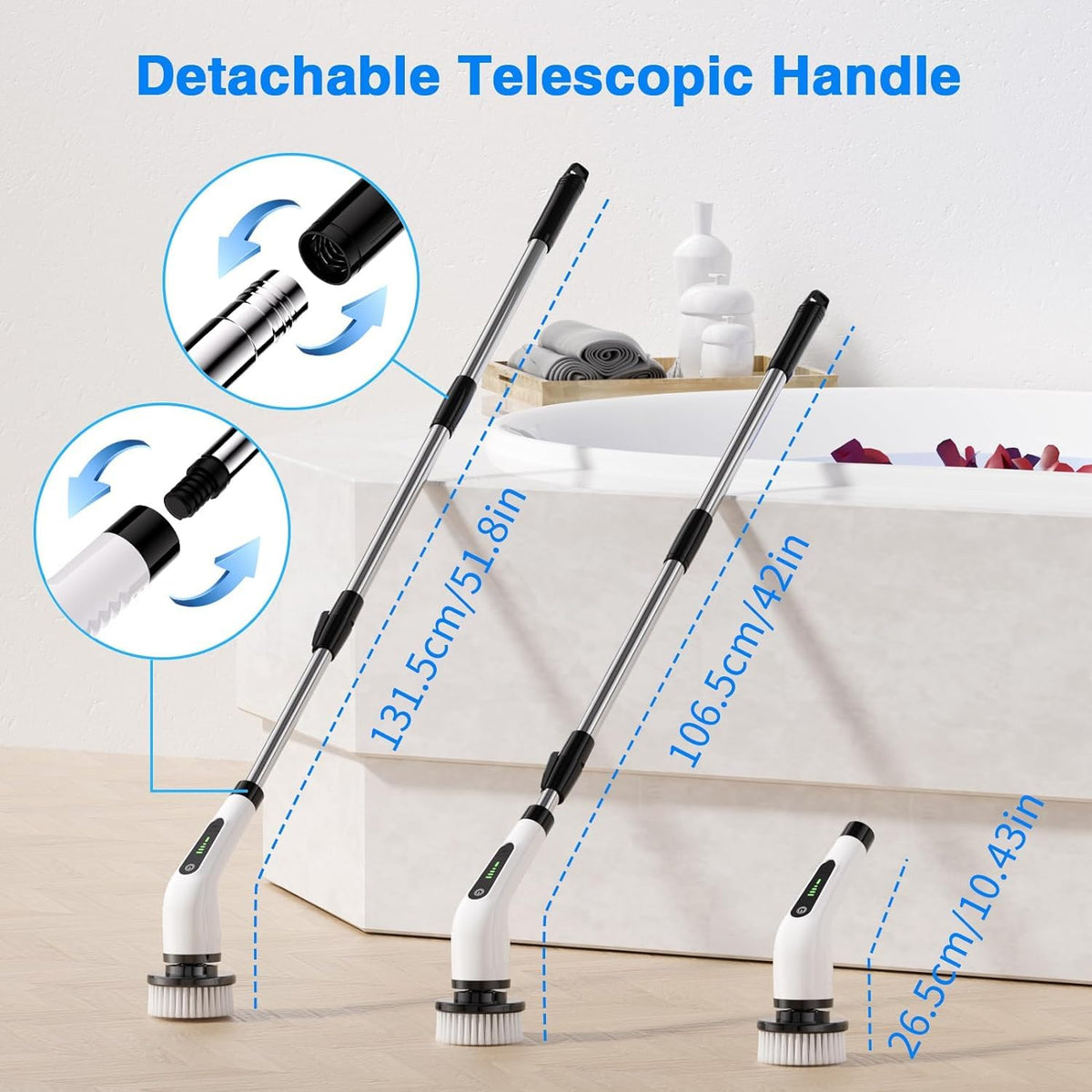 Electric Spin Scrubber Full Body Waterproof Cordless - Bamifun Official Imagery - 5