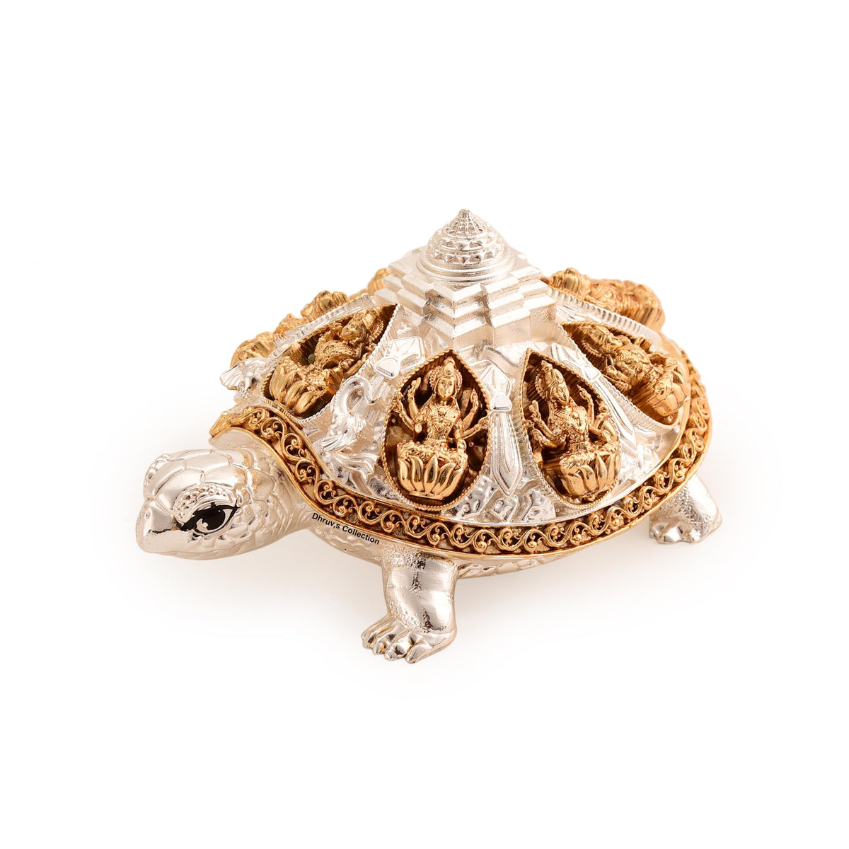 DHRUVS COLLECTION 24k Gold 999 Silver Plated Tortoise Turtle - DHRUVS COLLECTION Official Imagery - 1