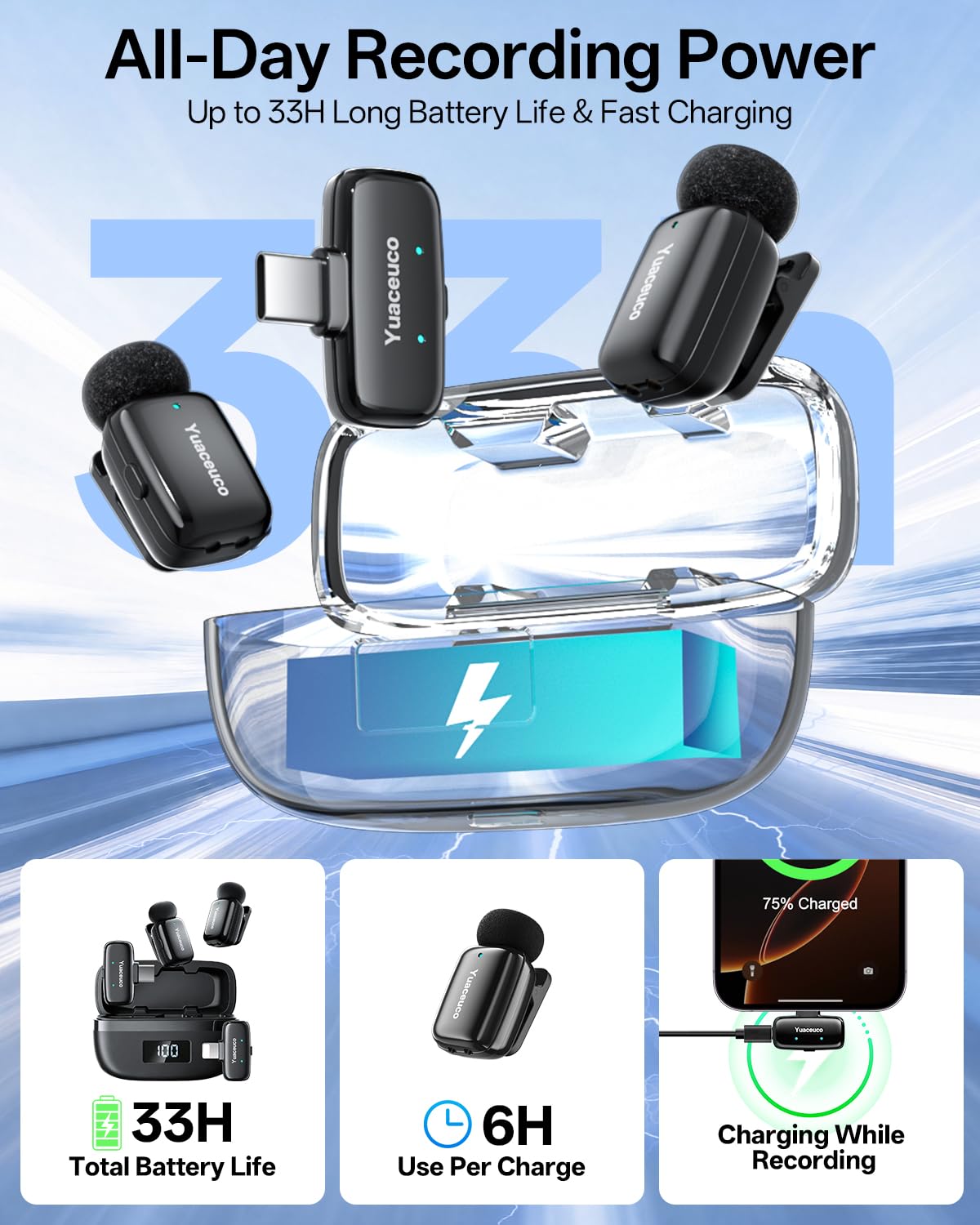 Mini Wireless Lavalier Microphone for Content Creators - Yuaceuco Official Imagery - 5
