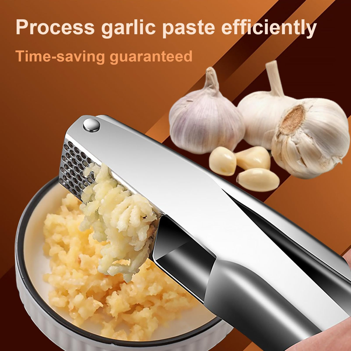 Stainless Steel Garlic Press Garlic Crusher Dishwasher Safe - KAITION Official Imagery - 4