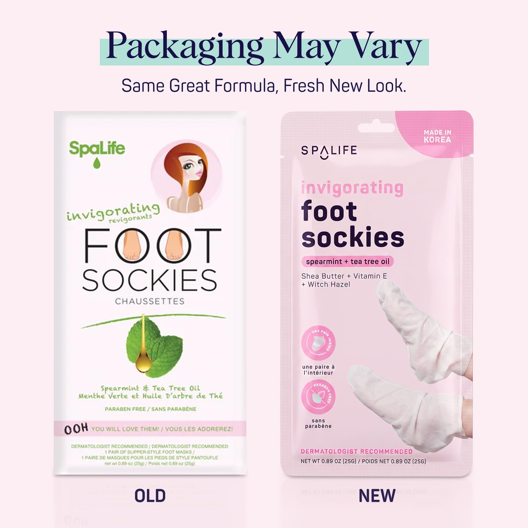SpaLife Moisturizing Foot Sockies | Foot Mask for Dry Cracked Feet | Tea Tree Oil Softening Booties | Callus Remover Alternative | Self Care Gifts for Women | 8 Pack