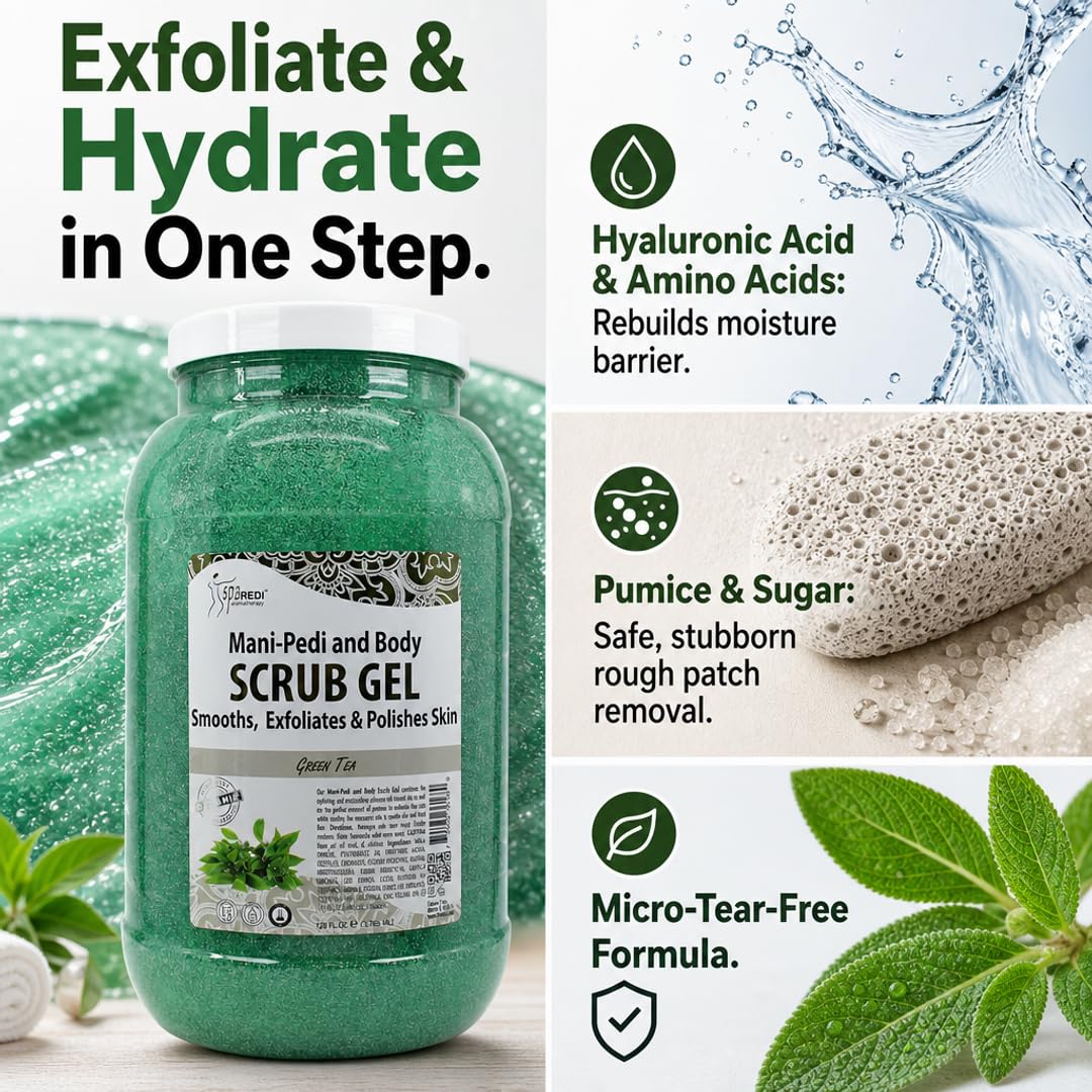 SPA REDI Exfoliating Body & Foot Scrub - Dual Action Exfoliating & Hydrating Tr - SPA REDI Official Product View 5