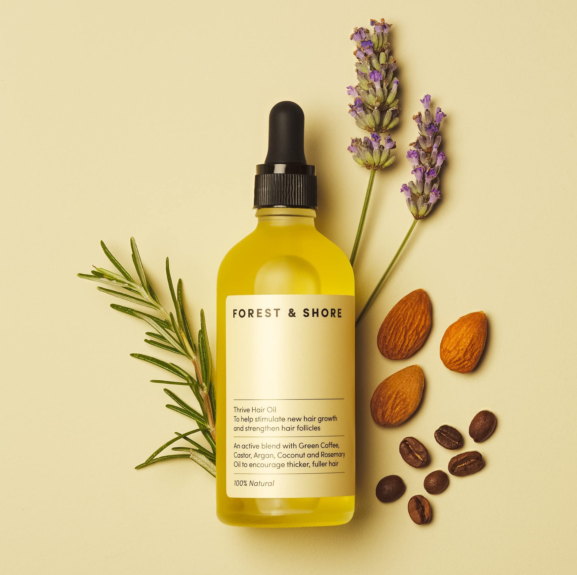 Forest & Shore Hair Growth Oil, 100% Natural, with Caffeine, Biotin, Castor , - Forest & Shore Official Product View 9