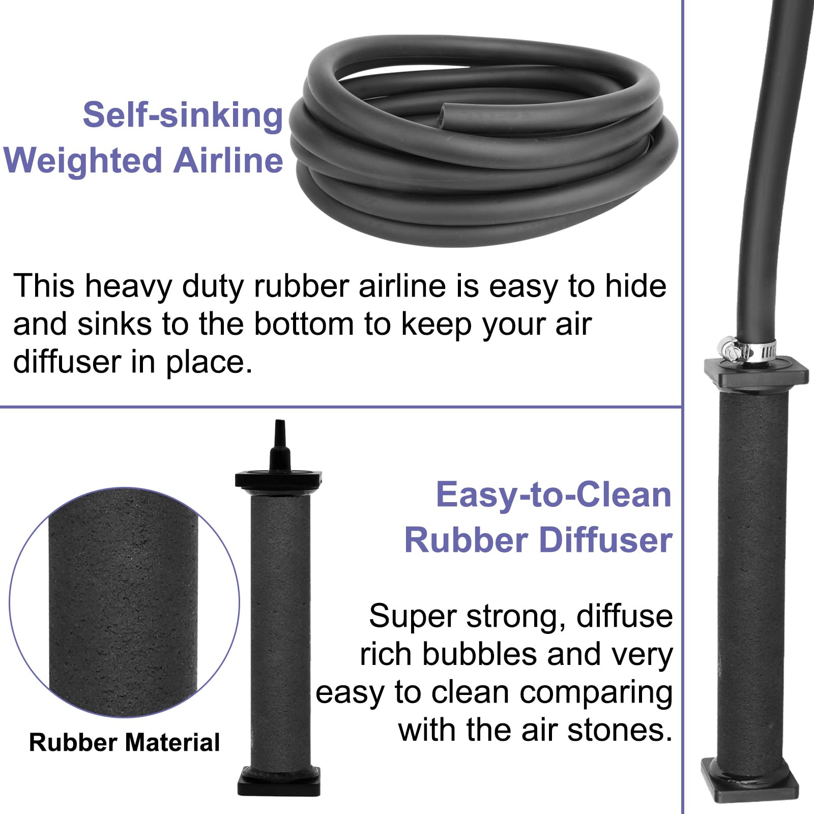 AquaMiracle Koi Pond Aerator Pond Air Pump with Self-Sinking Airl - AquaMiracle Official Product View 7