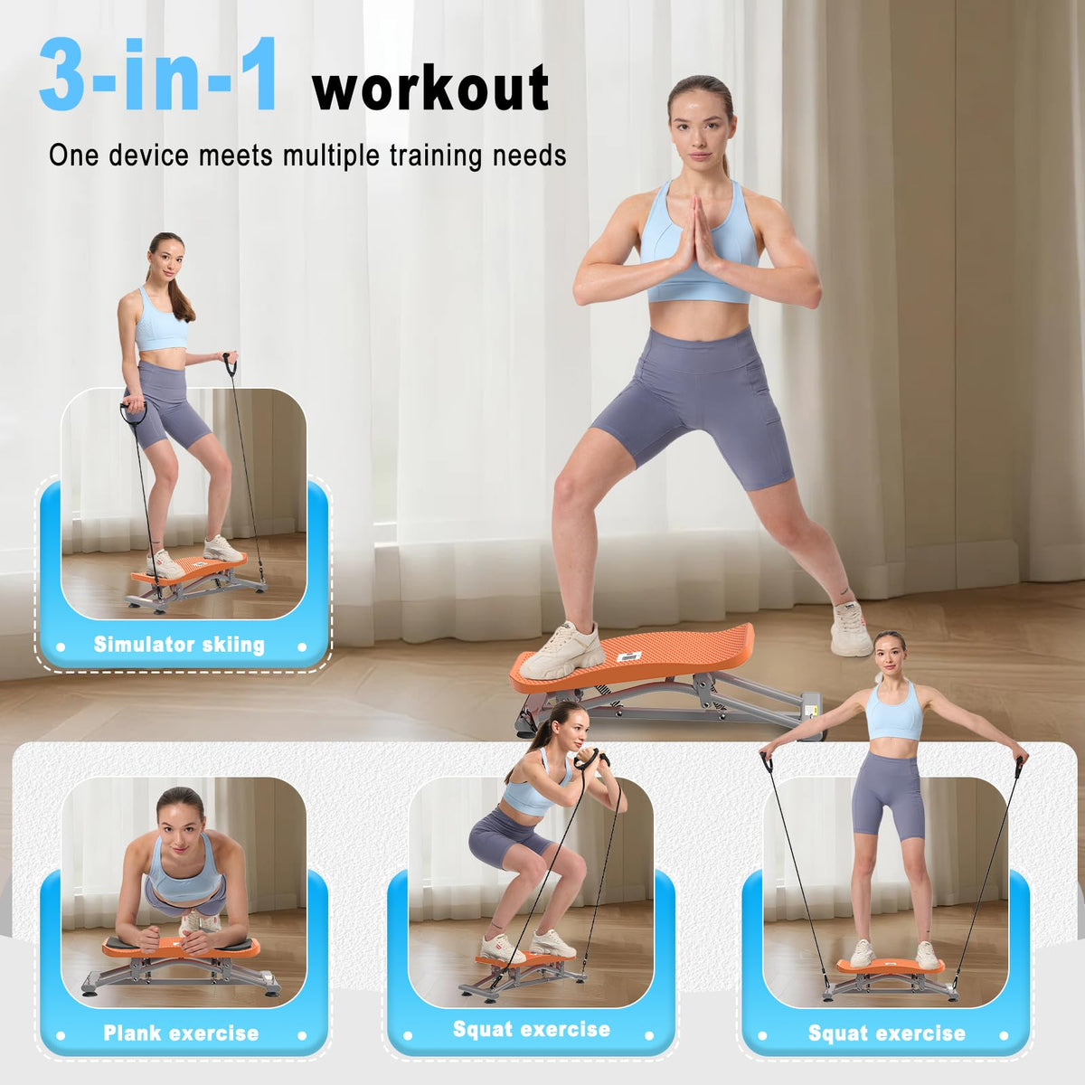 Ski Balance Board Rocking Stepper Ski Simulator for Home - HOTWAVE Official Imagery - 6