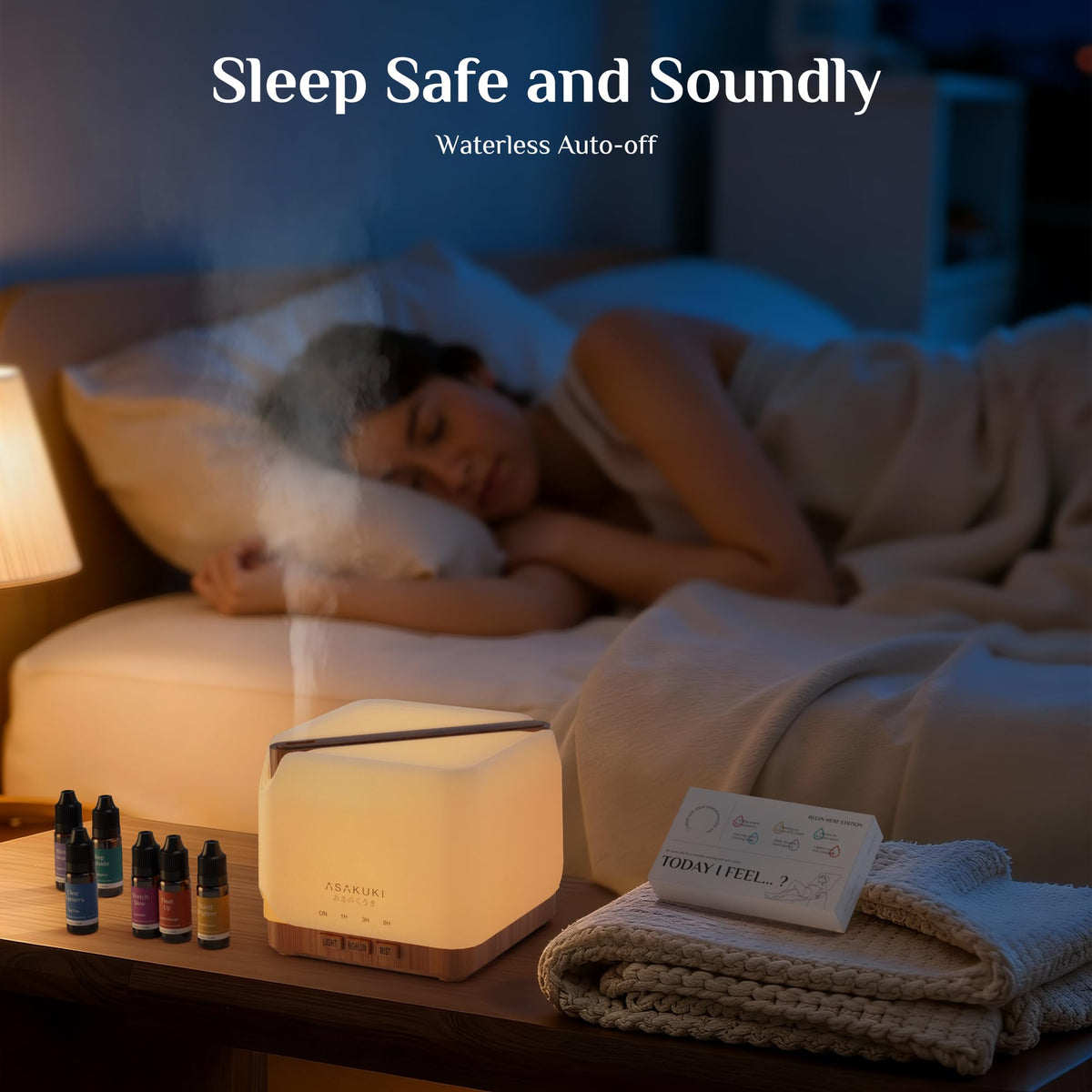 ASAKUKI Essential Oil Diffuser for Home with Top 6 Essential - ASAKUKI Official Imagery - 7