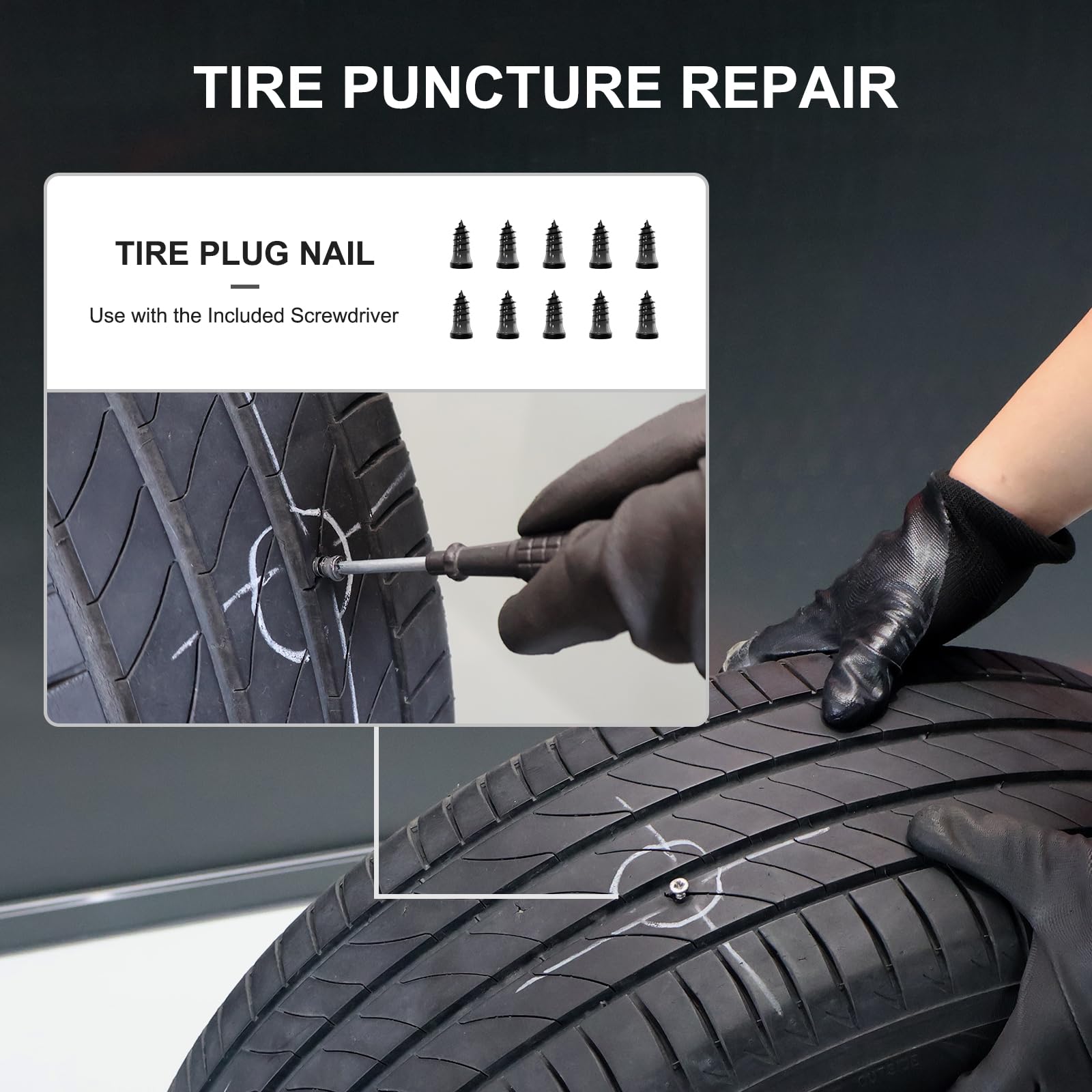 SUNSOUL Tire Inflator Portable Air Compressor with Tire Repair Ki - SUNSOUL Official Product View 4