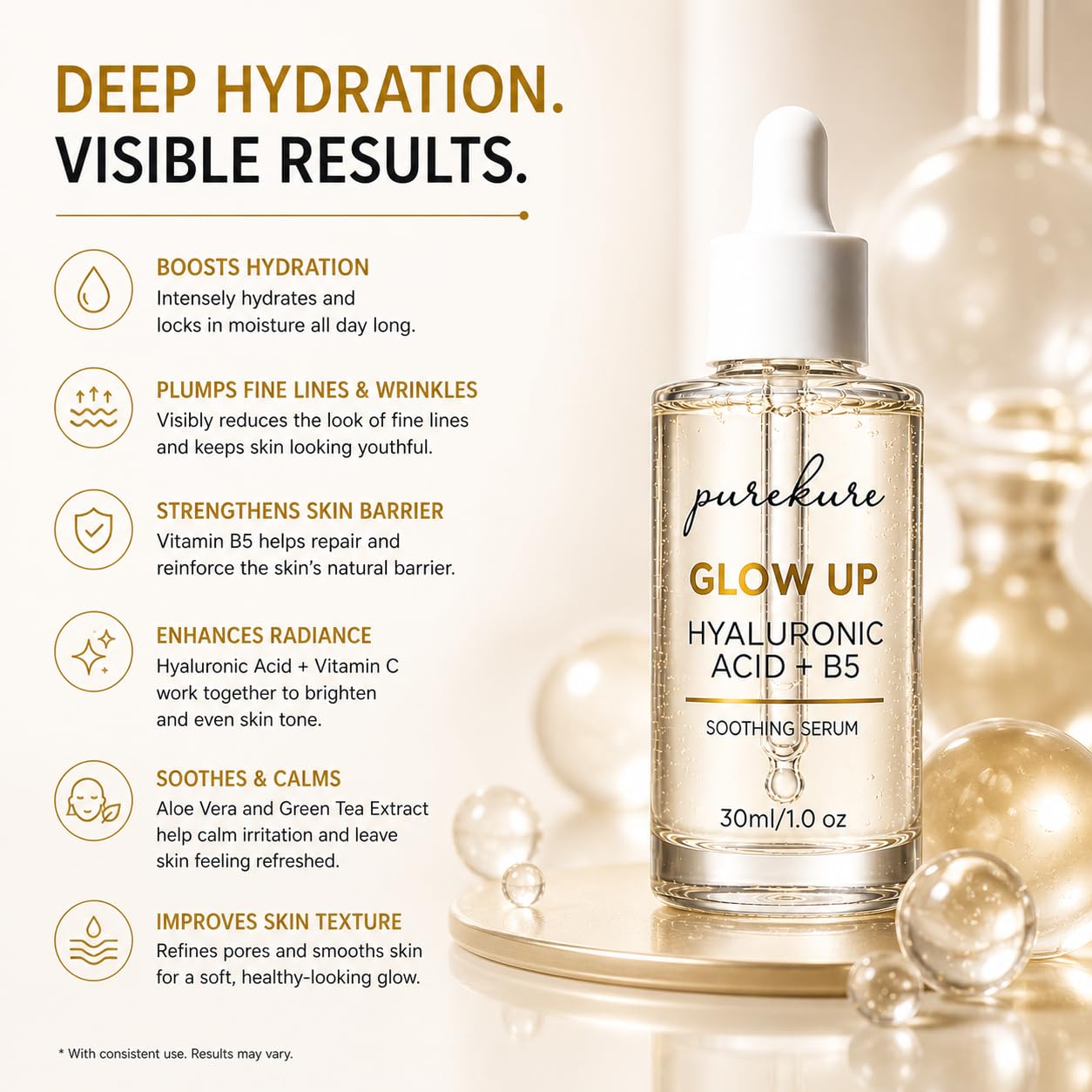 Hyaluronic Acid Serum for Dry Sensitive Skin - Purekure Official Imagery - 8