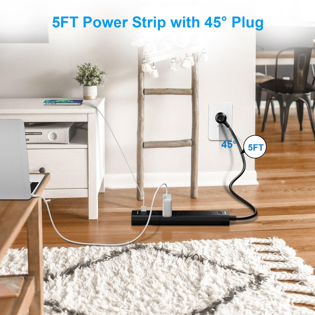 2 Pack Power Strip Surge Protector 5 Widely Spaced Outlets 3 - IECOPOWER Official Imagery - 7