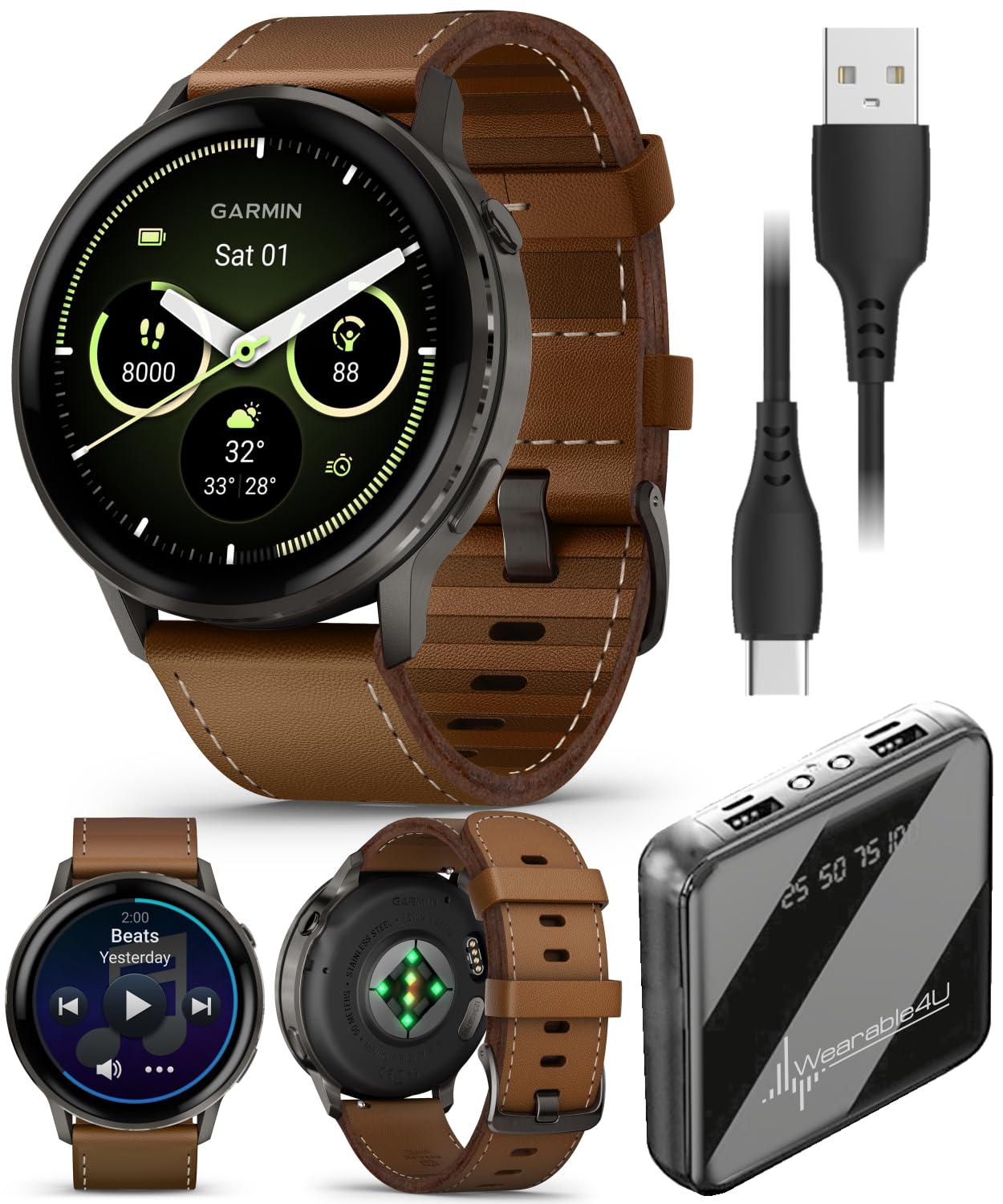 Garmin Venu 4 45mm AMOLED Advanced Health & Fitness GPS Smartwatch, Br - View 9