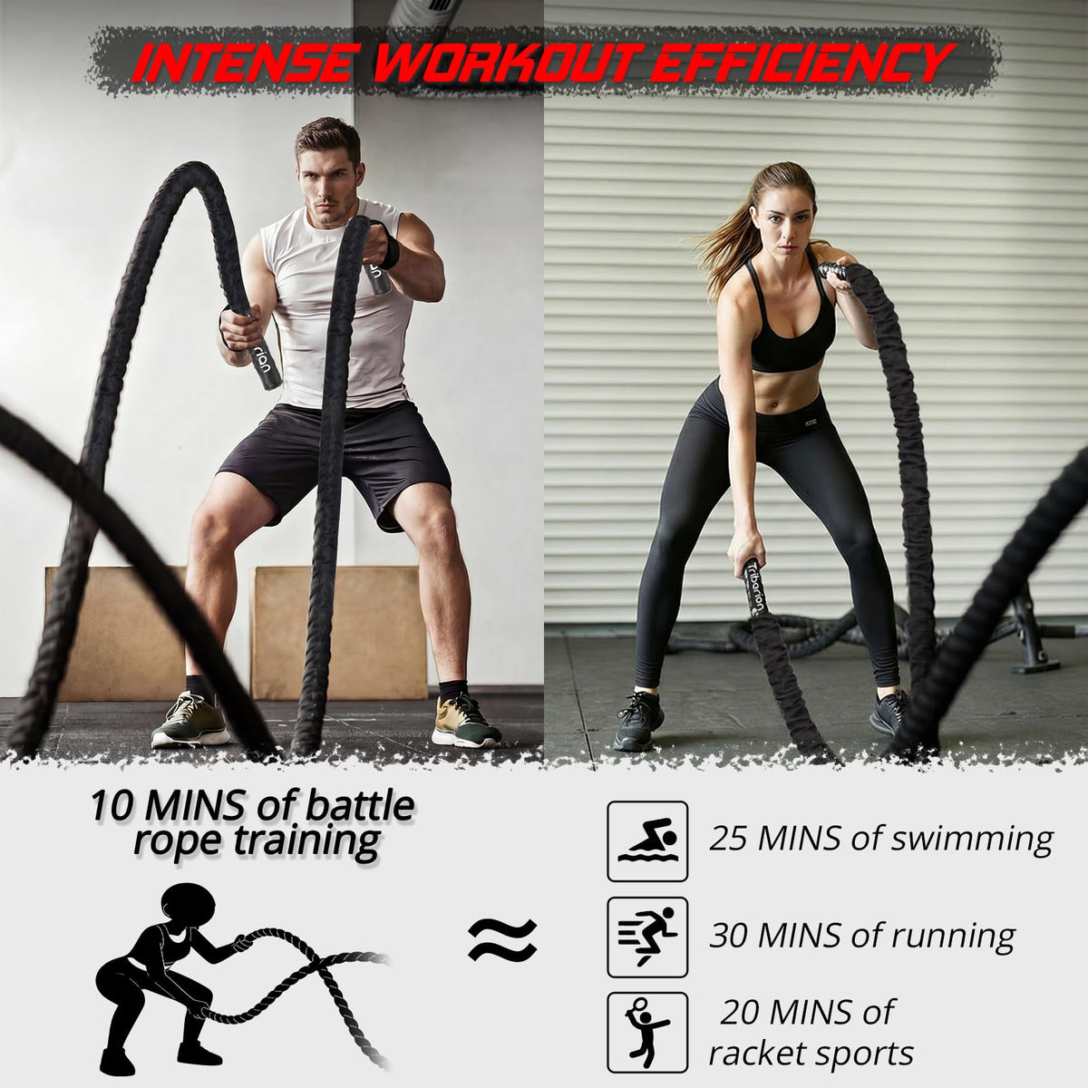 Battle Rope for Home Gym Workout - Triberion Official Imagery - 5