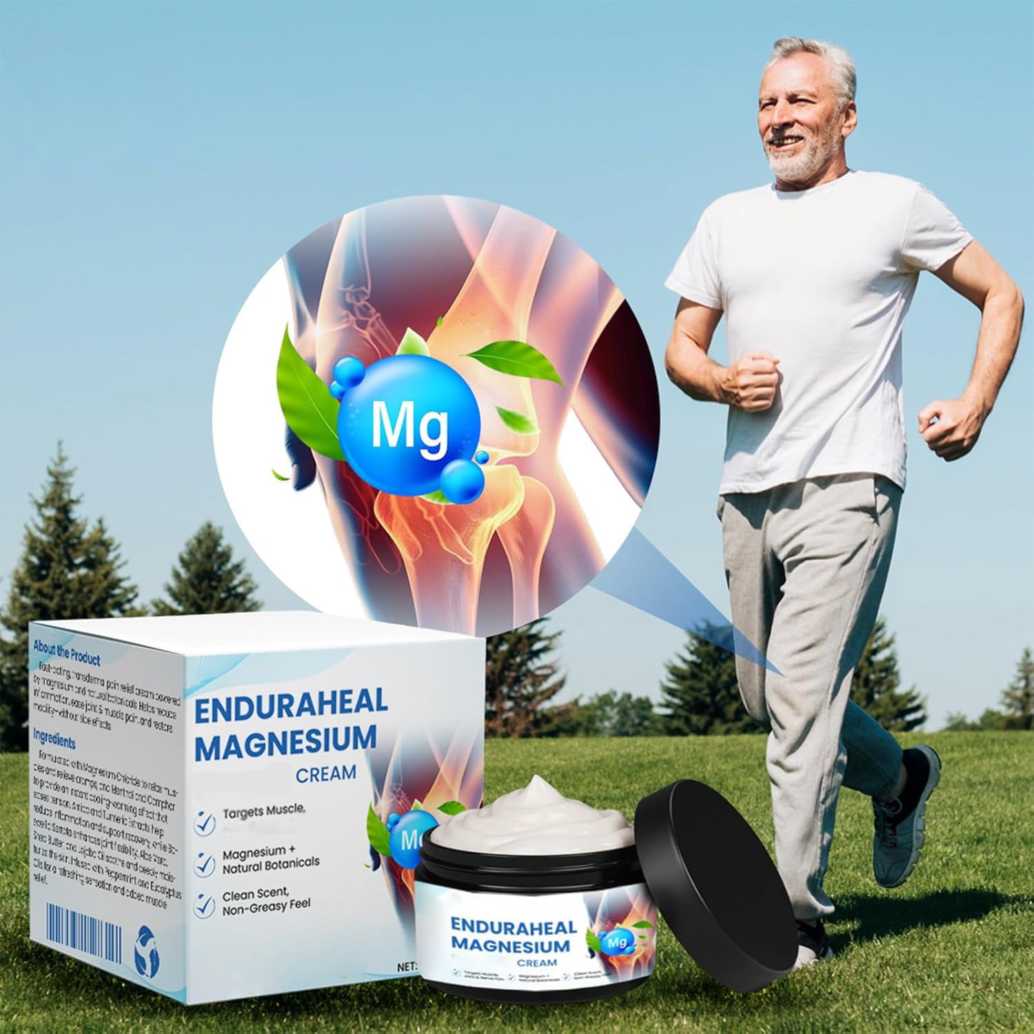 iYanoc EnduraHeal Magnesium Cream 2-pack, 50g each, for joint relief, moisturizing and soothing skin.