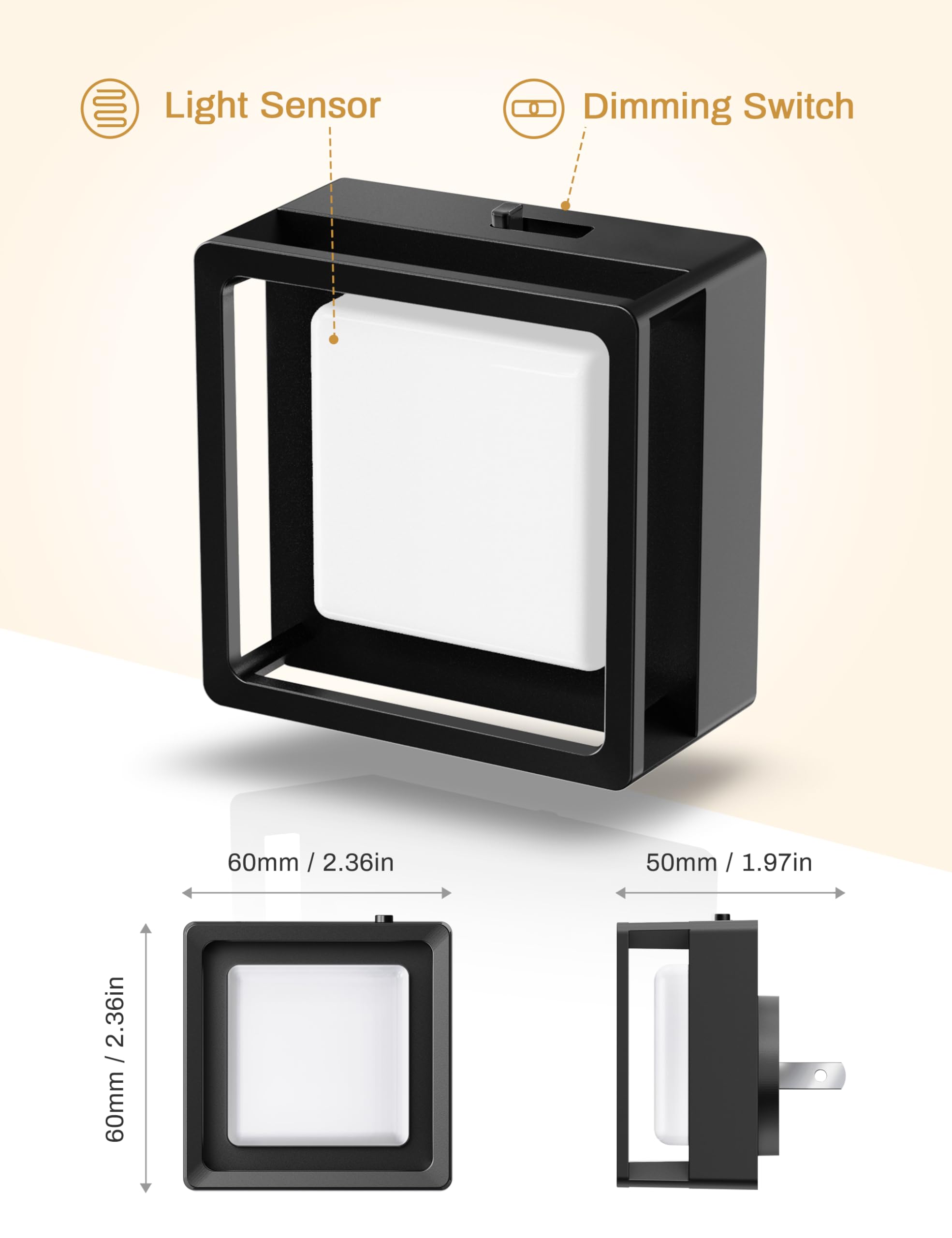 DORESshop LED Night Light,Night Lights Plug Into Wall  ,3000K - DORESshop Official Product View 5