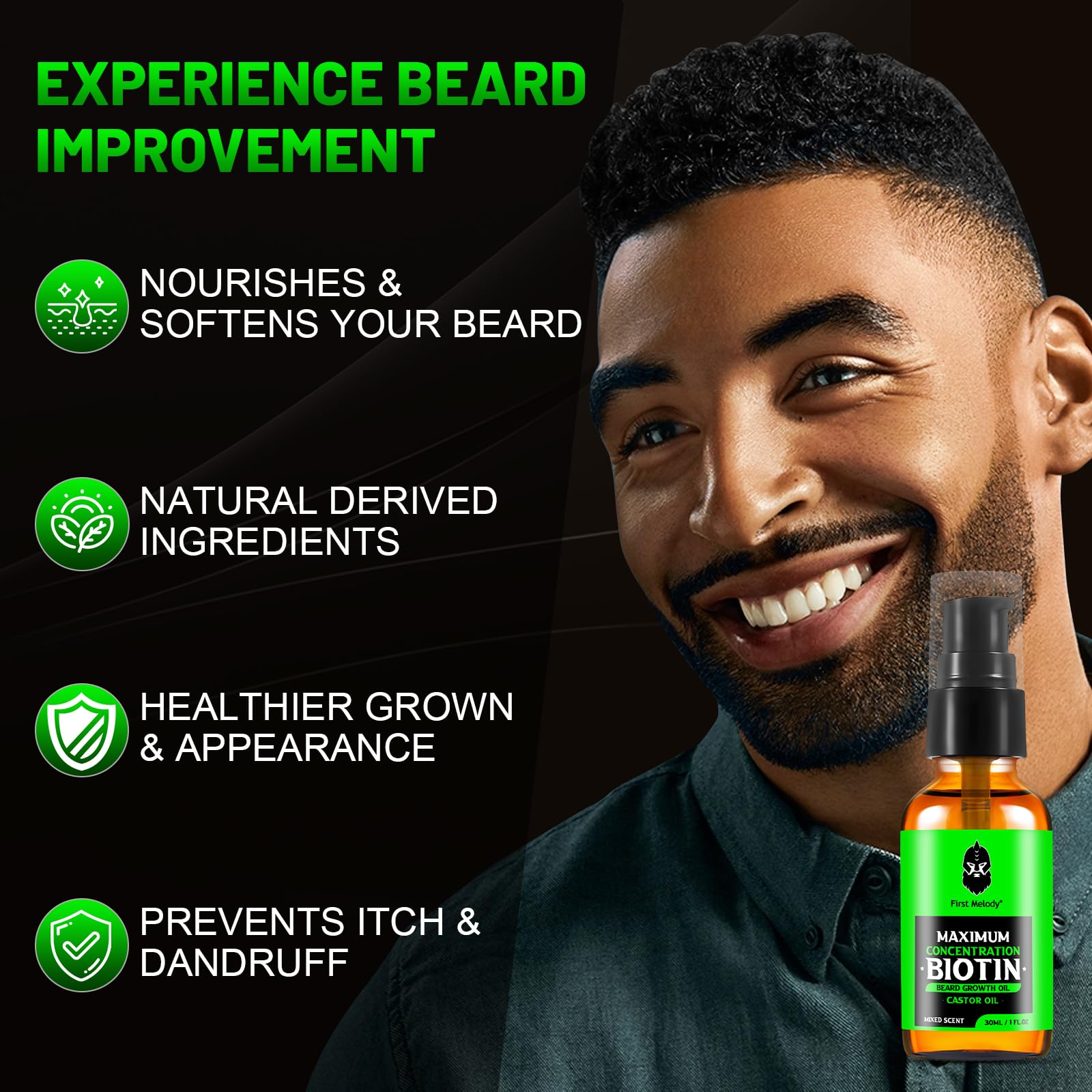 Beard Oil Maximun Thickening Biotin with Castor Oil and - First Melody Official Imagery - 6