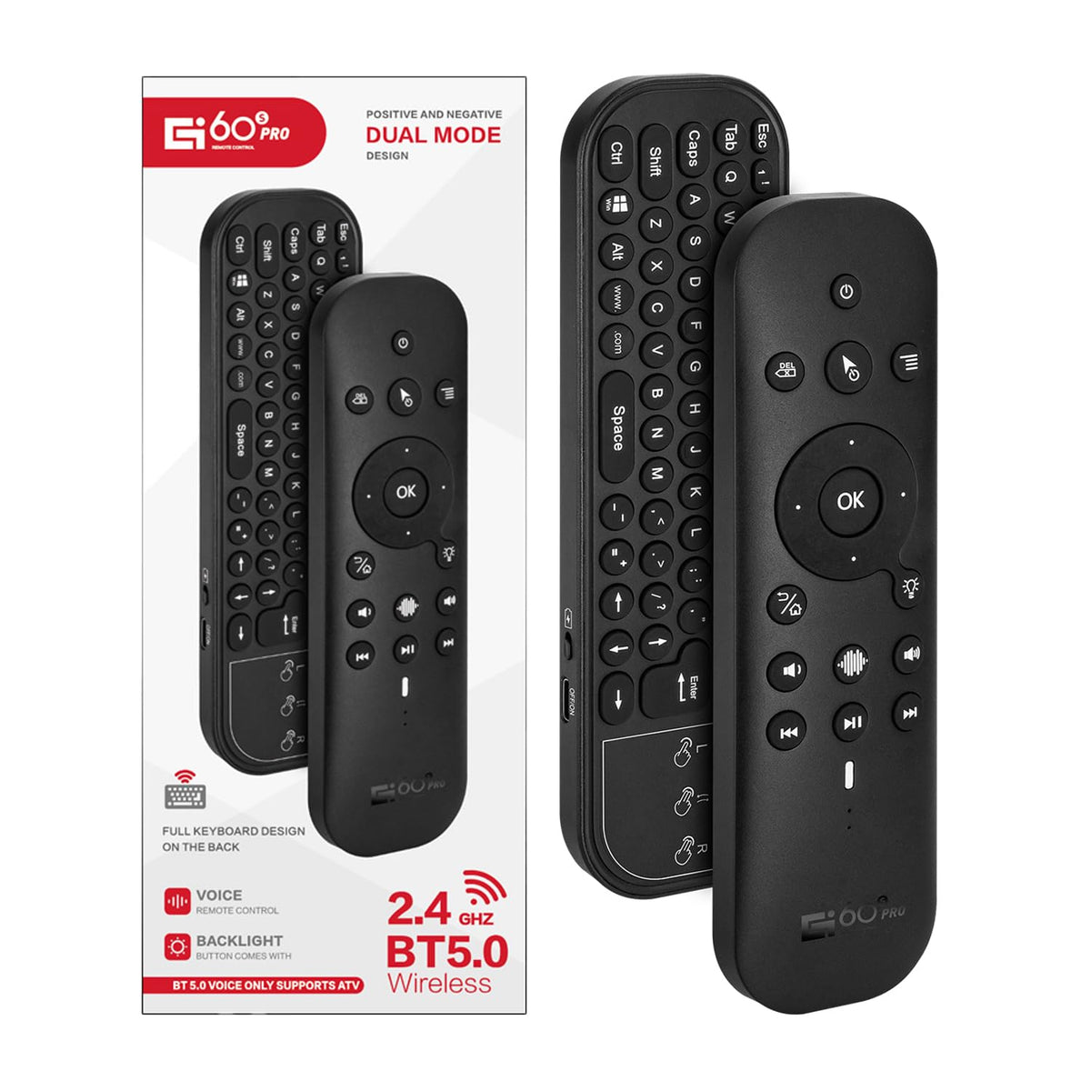 Rechargeable Mini Bluetooth Keyboard Voice Remote with - RUPA Official Imagery - 2