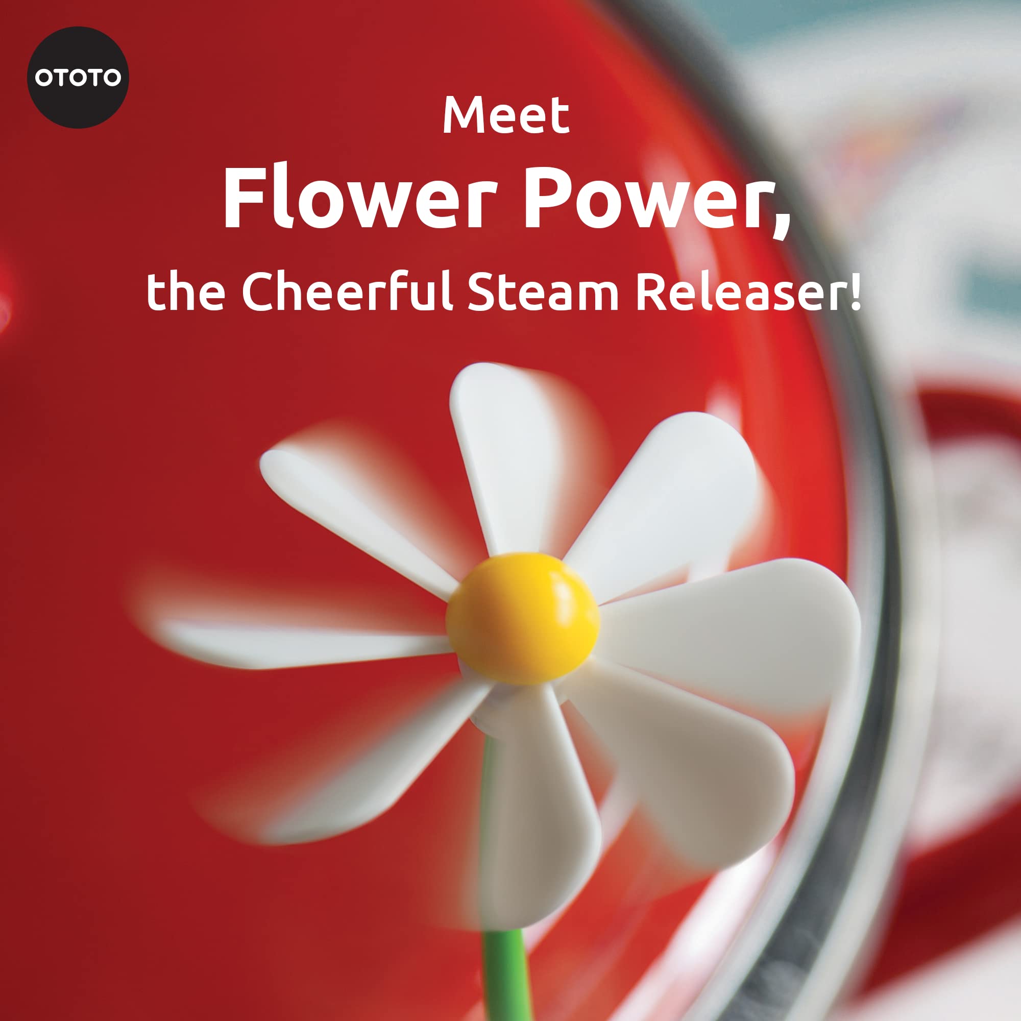 OTOTO New Flower Power Steam Releaser - Fun Kitchen Gadgets - Spinning - View 2