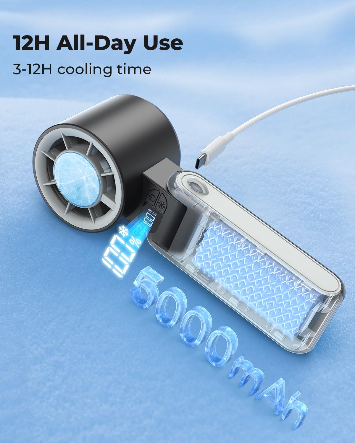 MORECORE Portable Handheld Fan with Ice Cooler,  , Gifts for Men Mom W - View 7
