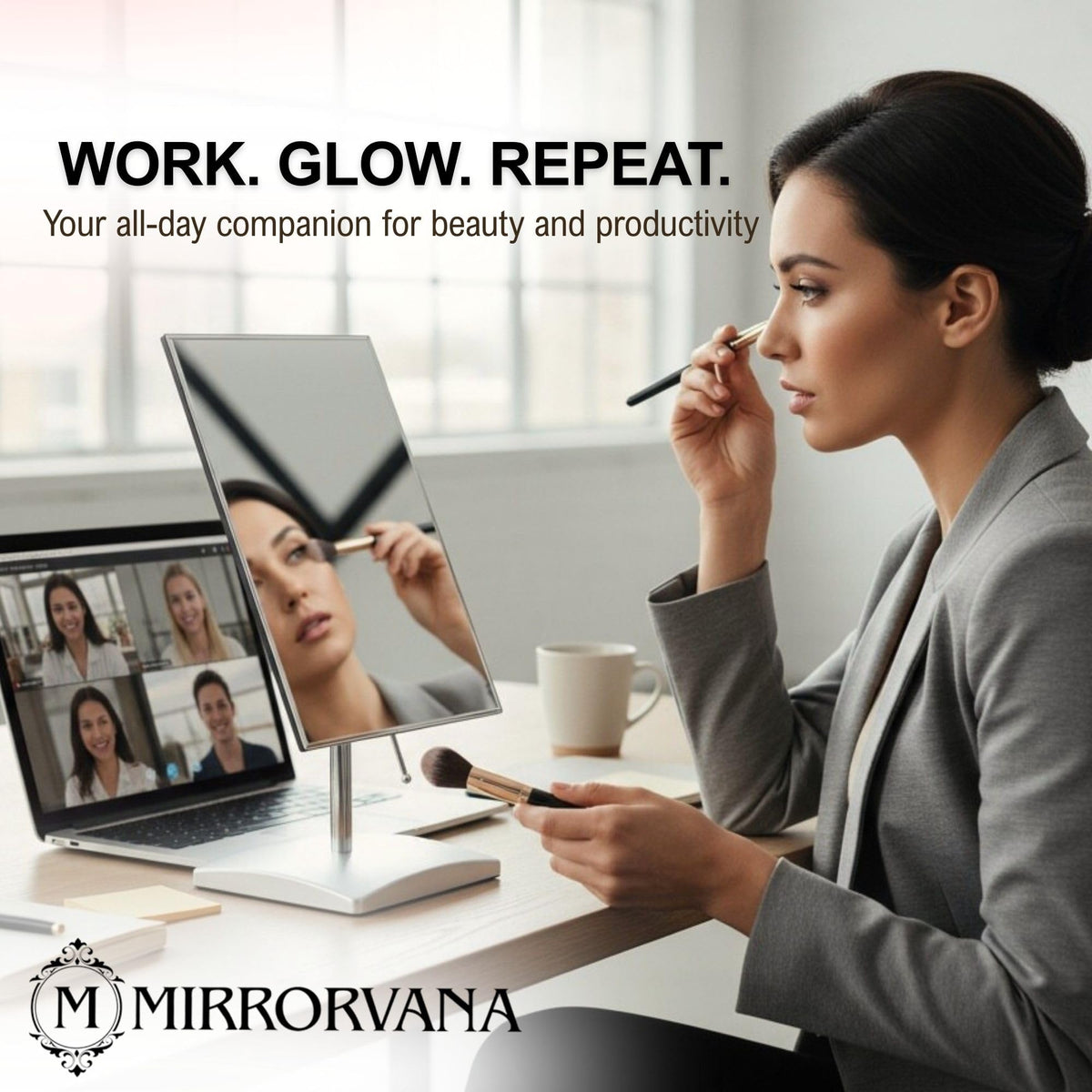 Large Table Desk Mirror with Stand 9 8 x 7 - MIRRORVANA Official Imagery - 7
