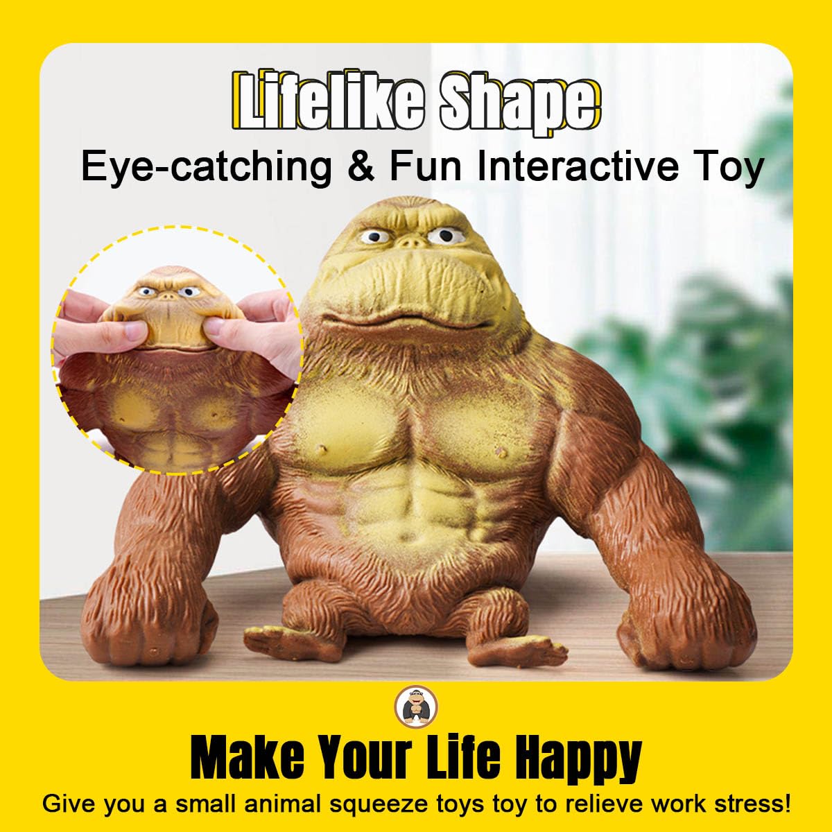 Jumbo Monkey Sand Squishy Toy Stretchy Gorilla Fidget Toy in - YHan Official Imagery - 8