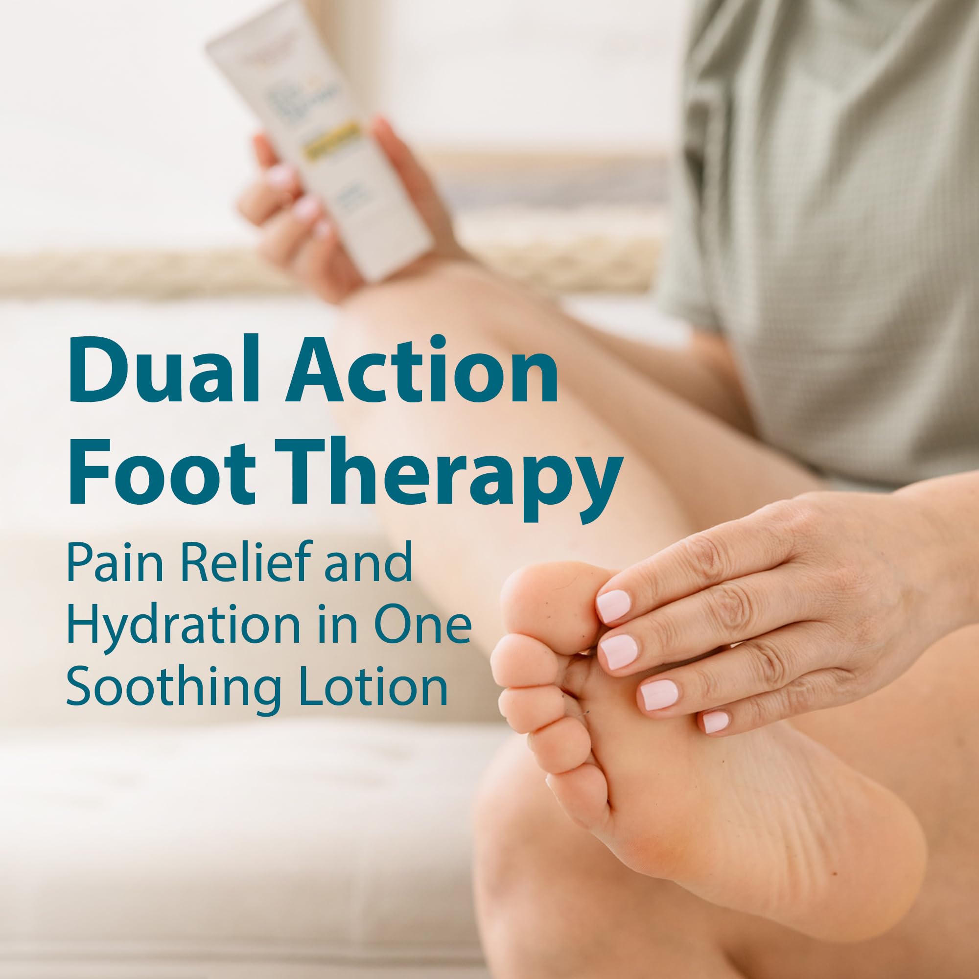 Frankincense & Myrrh Foot Therapy Lotion 3 oz bottle, soothing medication for dry, tired feet with natural herbal ingredients.