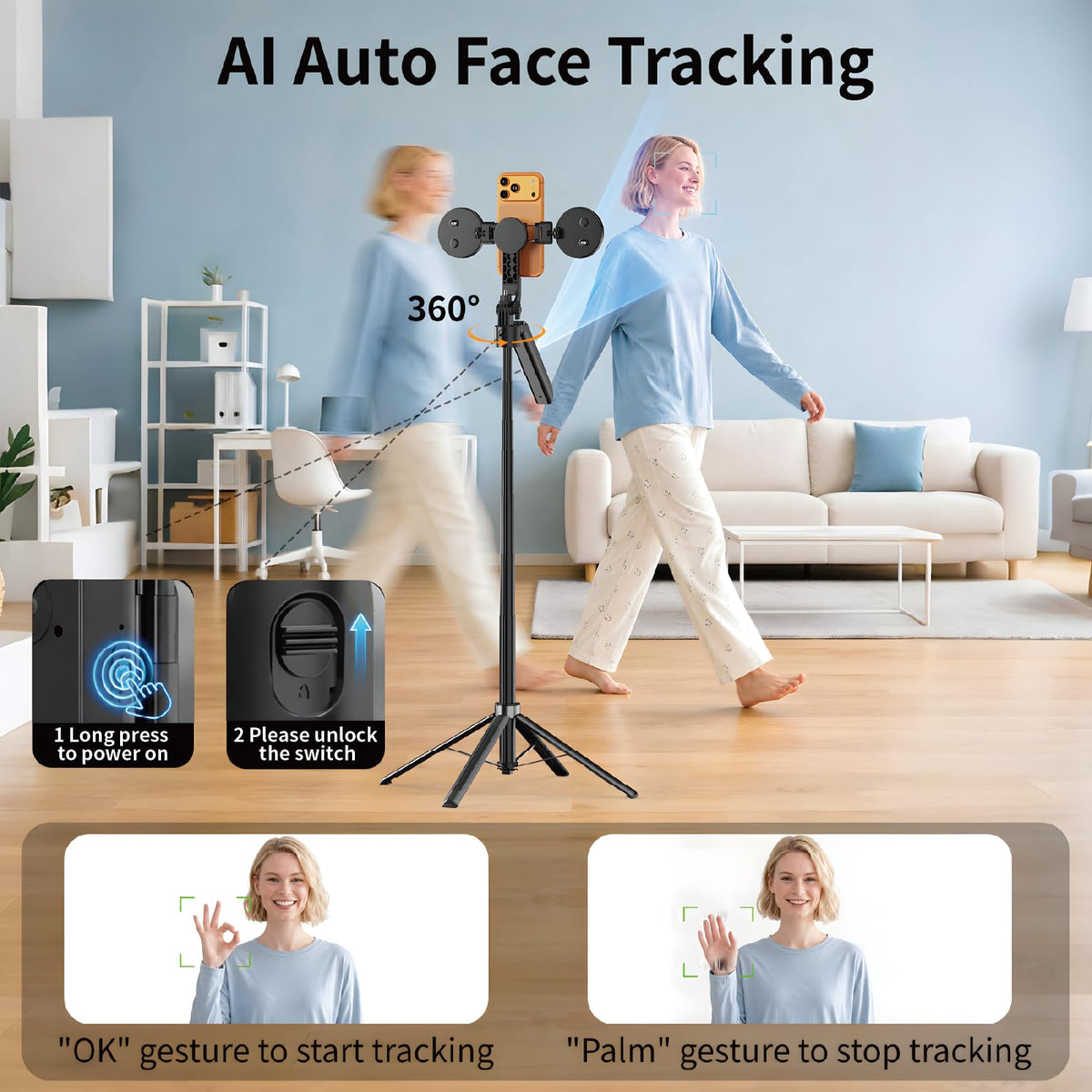 71 2 in 1 Magnetic Tracking Tripod for iPhone Vlogging Kit 2 - Btahsd Official Imagery - 4