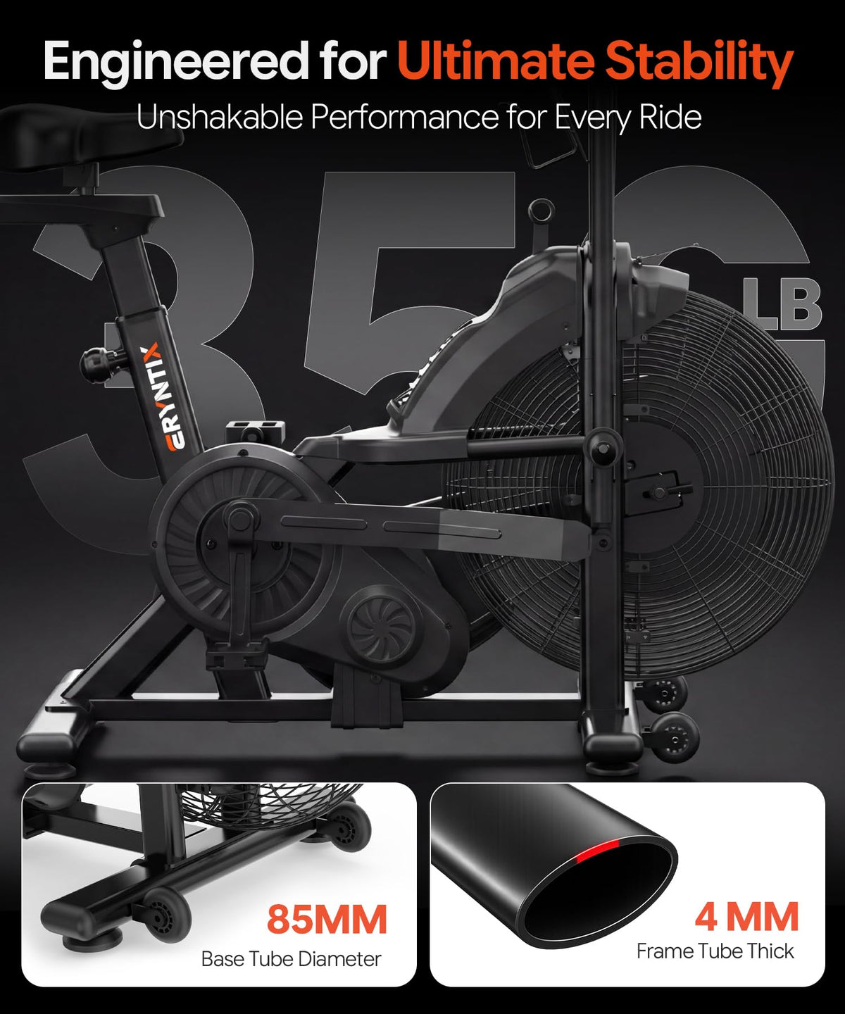 Dual Resistance Air Bike Magnetic Air Fan Bike with APP - Eryntix Official Imagery - 3