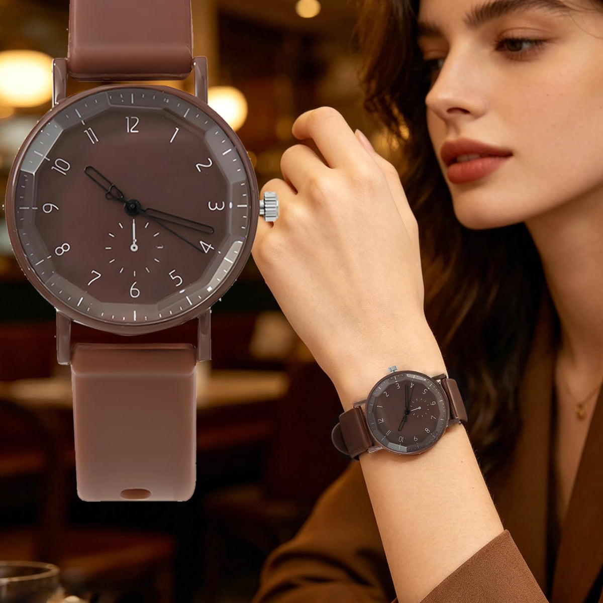 6 Pack Women Silicone Rubber Band Watches Set Geneva Watch - haodmius Official Imagery - 4