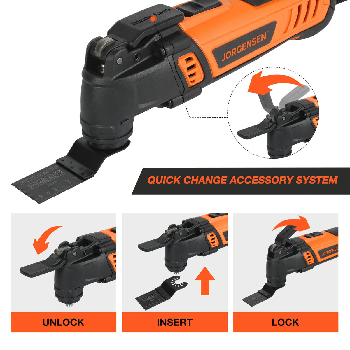 JORGENSEN Corded Oscillating Multi Tool Variable Speed with - Jorgensen Official Imagery - 5