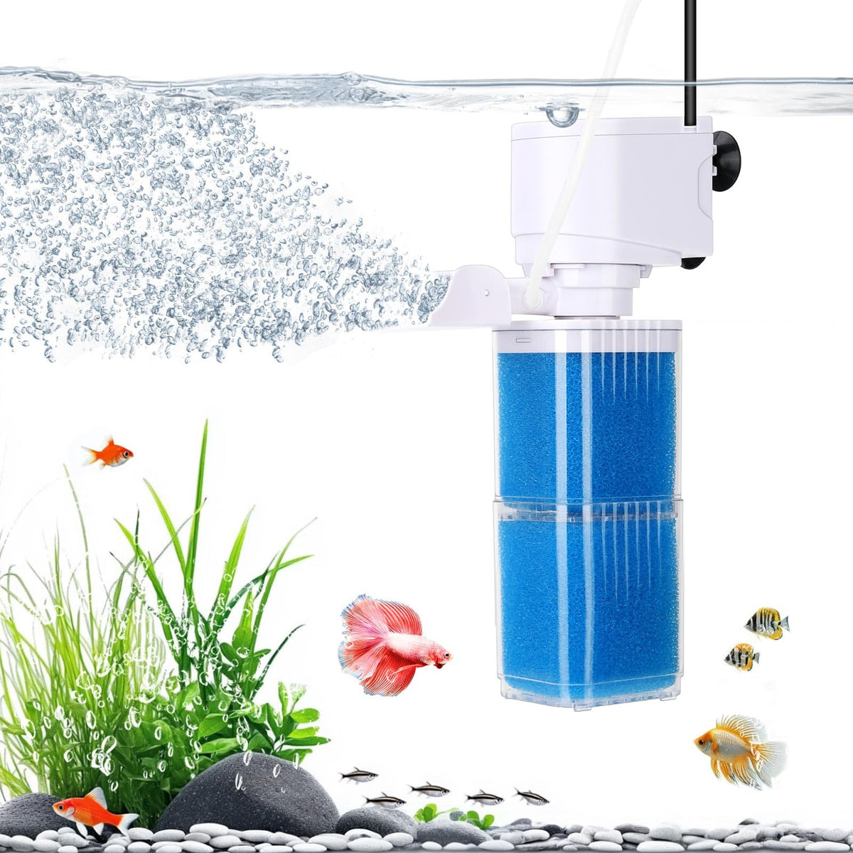 fishkeeper 4 in 1 Mutil Stage Aquarium Power Filter 6W 8W - fishkeeper Official Imagery - 1