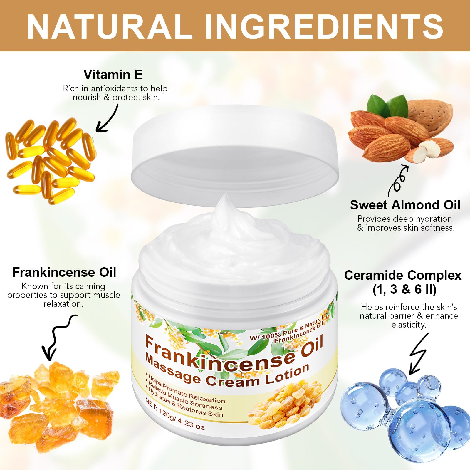 LTQXGT Frankincense Balm for Skin, Feet & Body – Deep Moisturizing Cream with Pure Essential Oils – Soothing Vitality Frankincense Balm for Anti-Aging & Skin Renewal