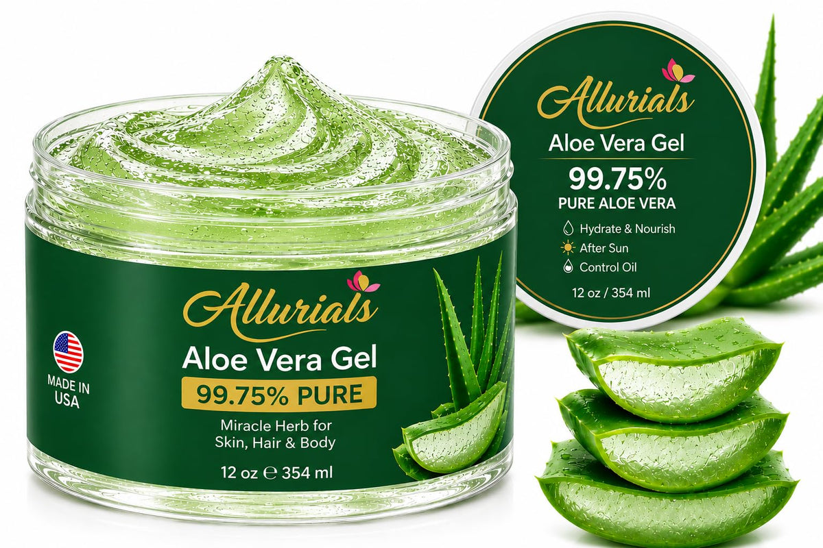 Allurials Aloe Vera Gel 99 75 Pure Organic Made in USA After - Allurials Official Imagery - 2
