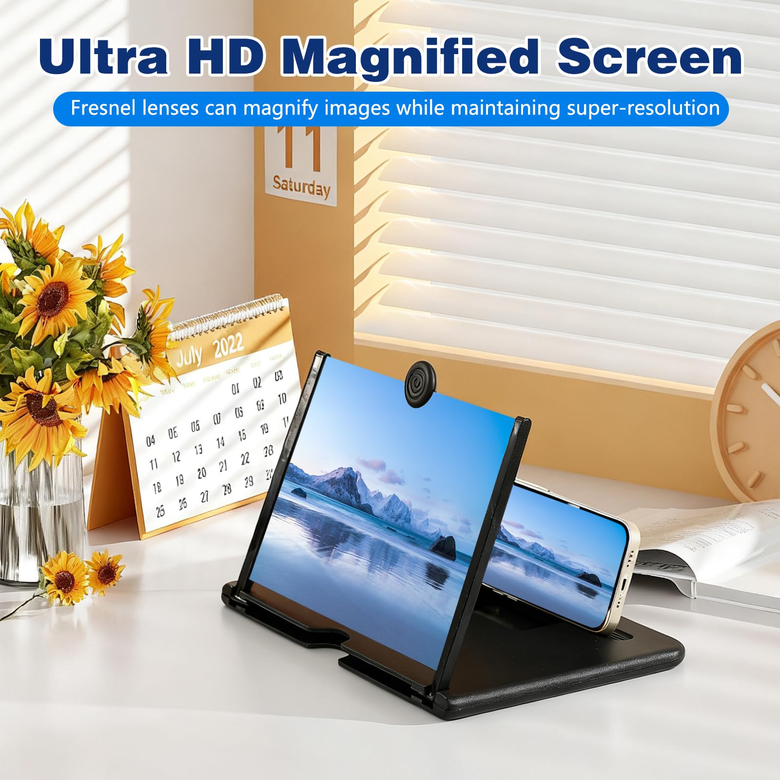 Smartphone Screen Magnifier, 3D HD Mobile Phone Magnifier Projector Sc - View 3