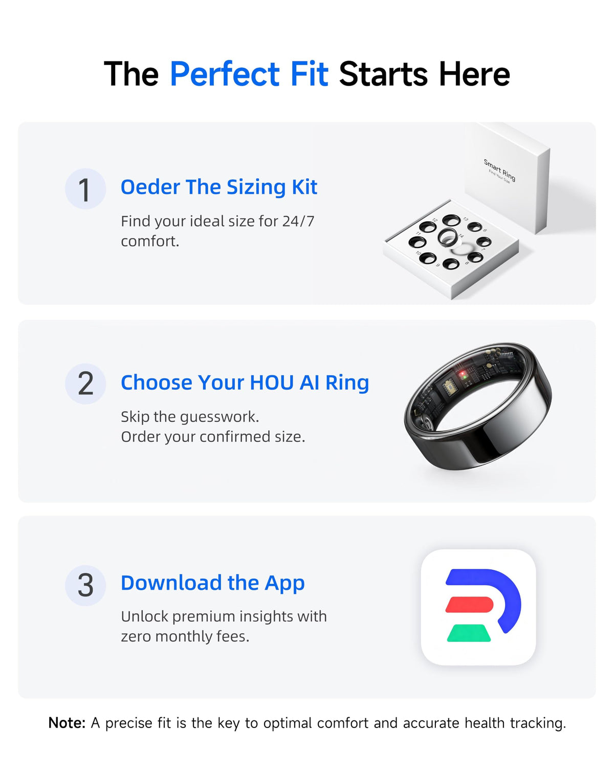 HOU AI Ring for Men Women No Subscription Smart Ring Health - HOU Official Imagery - 3