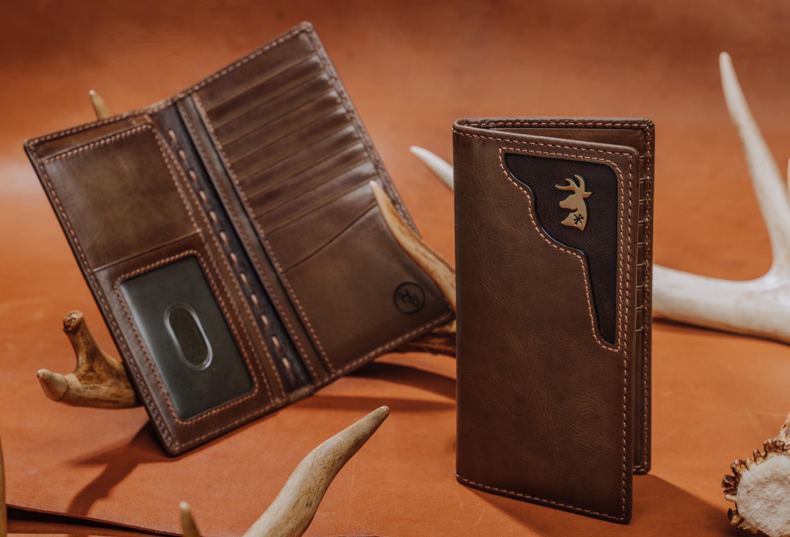 House of Jack Co. Deer Ornament Long Bifold Rodeo Wallet, Hunting Wallet