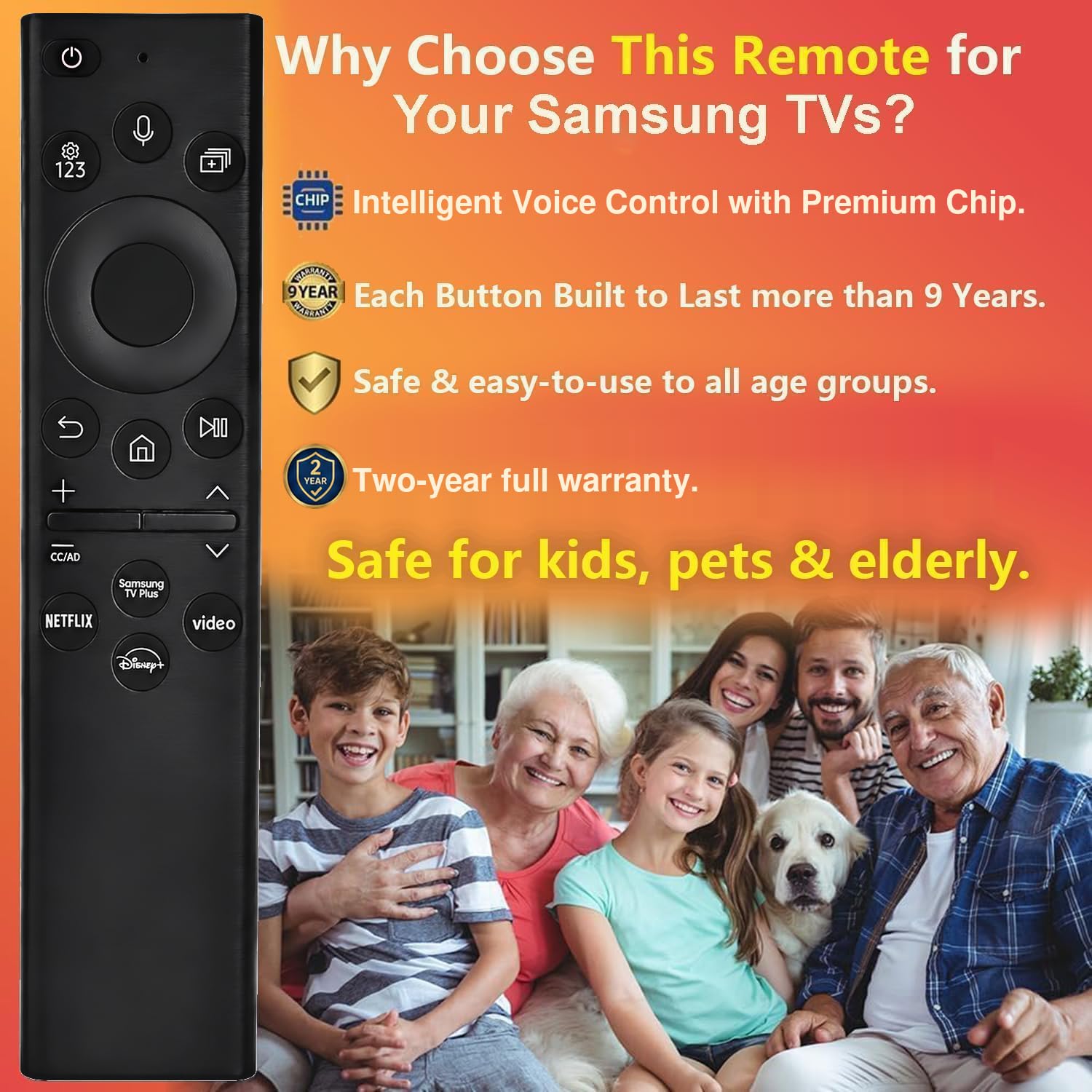 Samsung TV Voice Remote – 2019–2026 Models, 2-Yr Warranty
