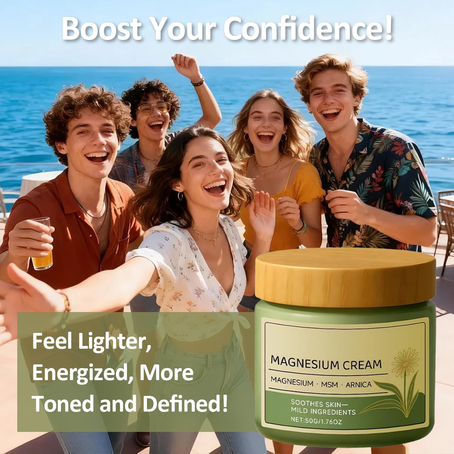GENTERUN Magnesium cream with MSM and arnica, 2-pack, skin moisturizer for soothing and nourishing skin care.