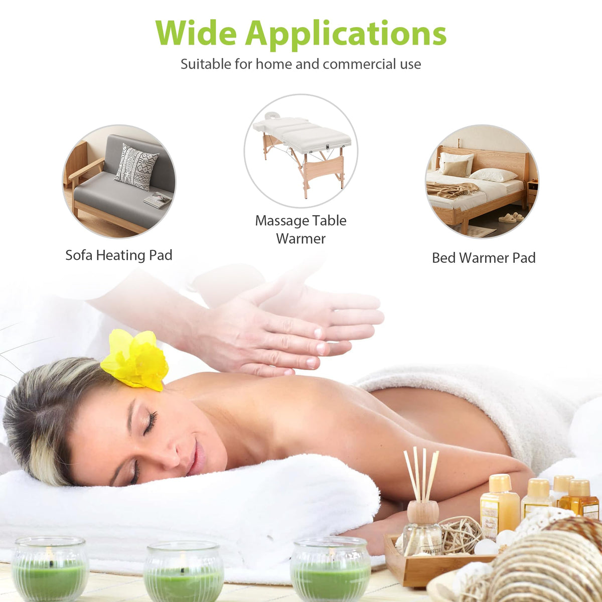 Massage Table Warmer Heating Pad Professional SPA Massage - BECALIN Official Imagery - 7
