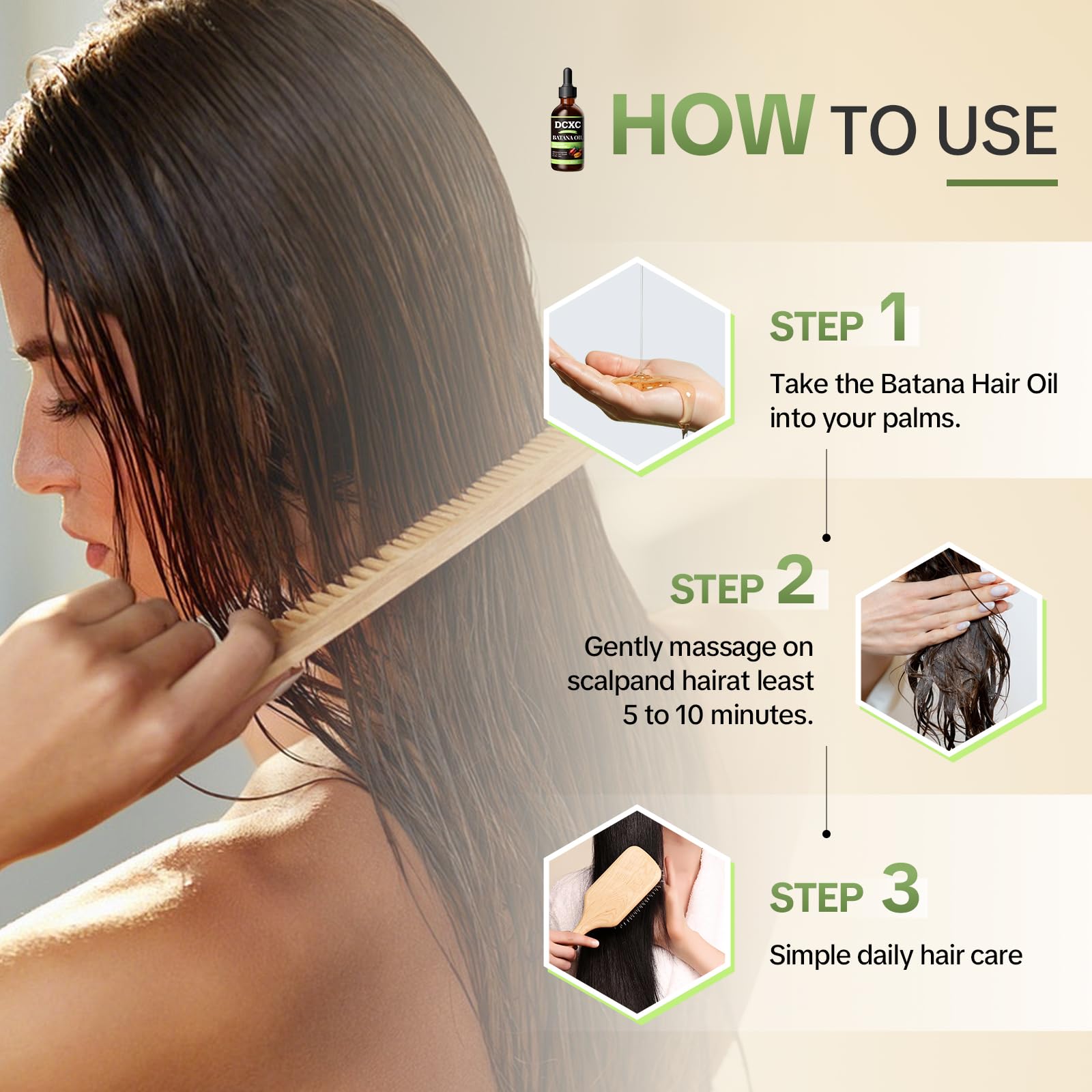 DCXC 100% Pure Batana Oil for Hair Growth - Natural Scalp Care & Hair Thickening T - DCXC Official Product View 8