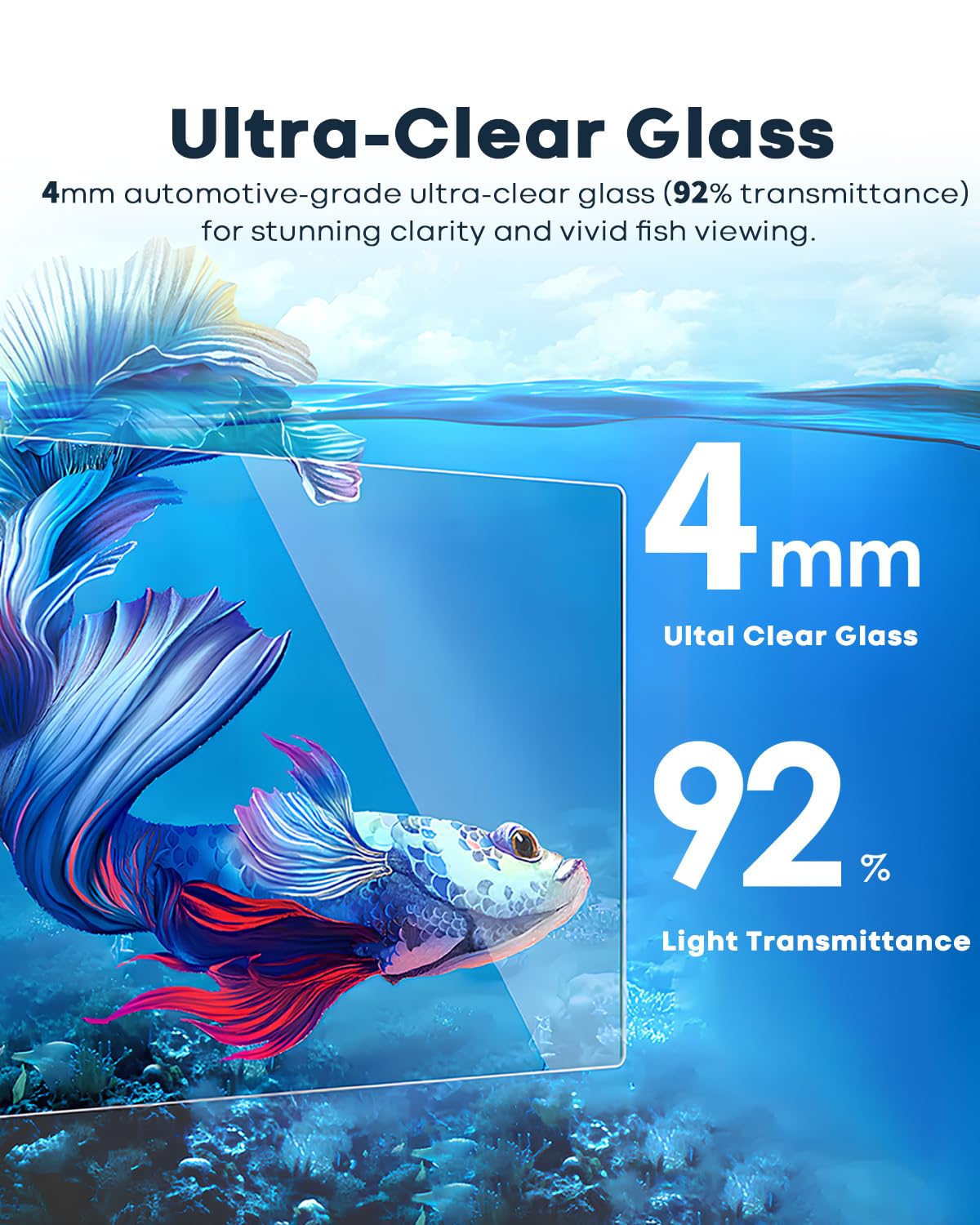 Desktop Small Aquarium Set Glass Fish Tank 1 25 Gallon with - Wonderfactory Official Imagery - 3