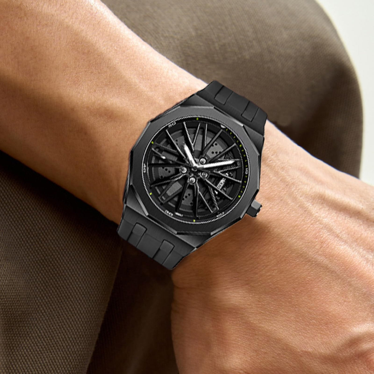FANMIS Men s Wheel Rim Quartz Watch Rotating Hub Design 3D - FANMIS Official Imagery - 3