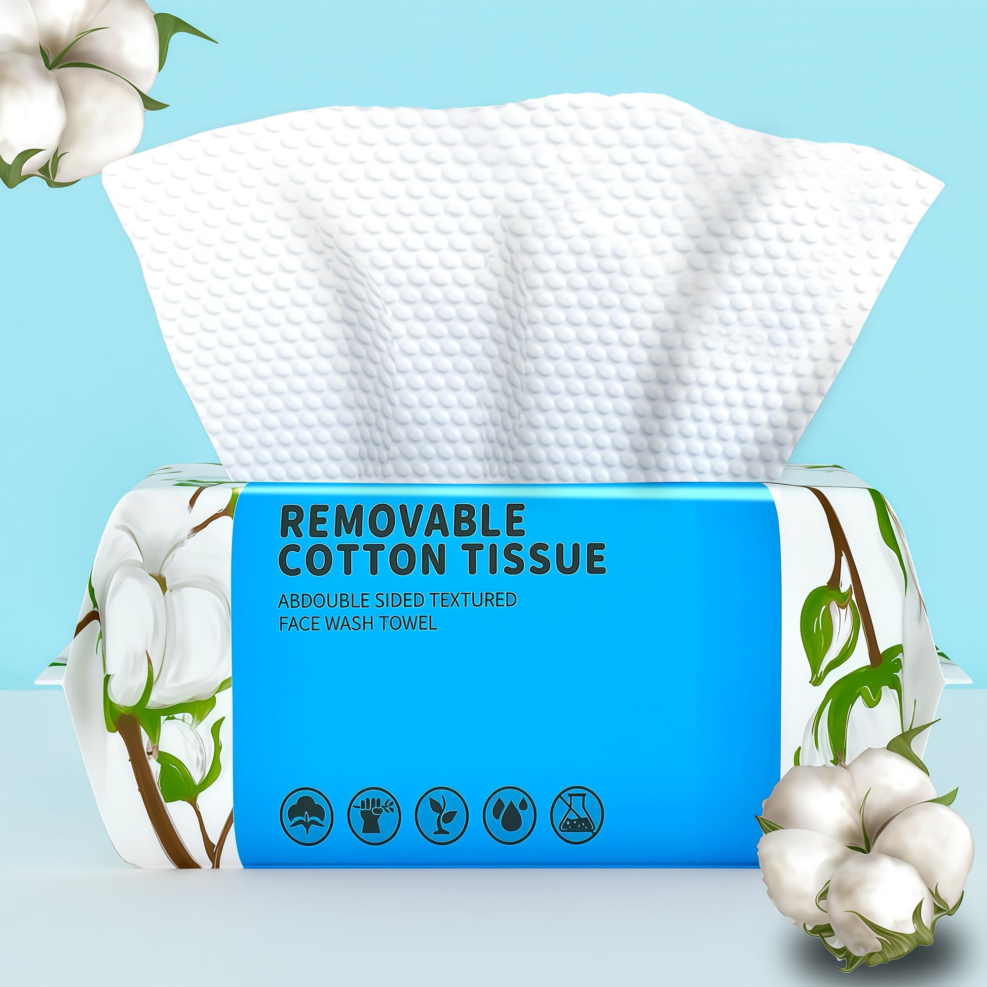 Disposable Face Towel 100 Count, Soft Cotton Clean Skin Face - Product Imagery