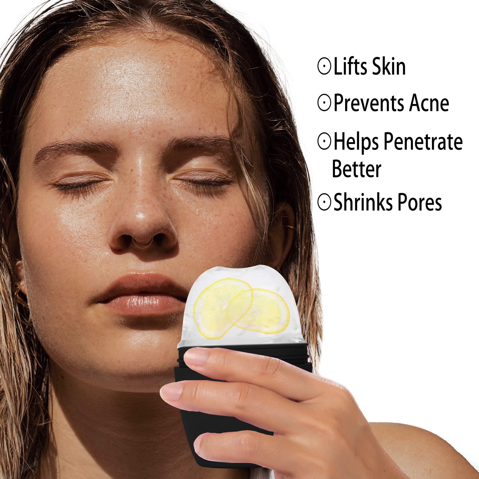 Evmliy Ice Face Roller 2-Pack silicone facial massagers with textured rollers for cooling and soothing skin therapy.