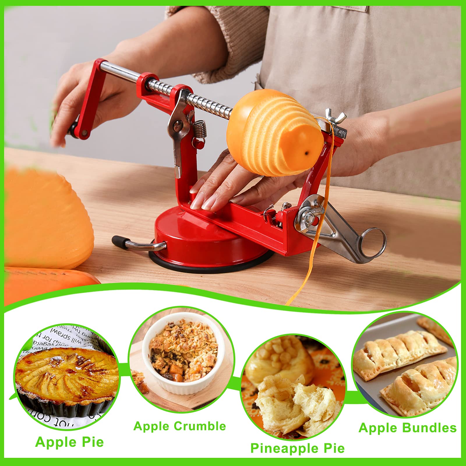 tigwin Apple Peeler Corer, Long lasting Chrome Cast Magnesium Alloy Ap - View 6