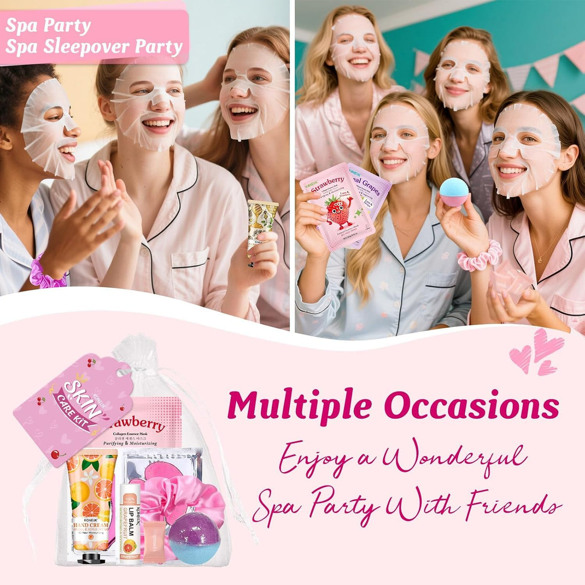 80PCS Spa Party Supplies for Girls Sleepover Spa Birthday - KONEUK Official Imagery - 5