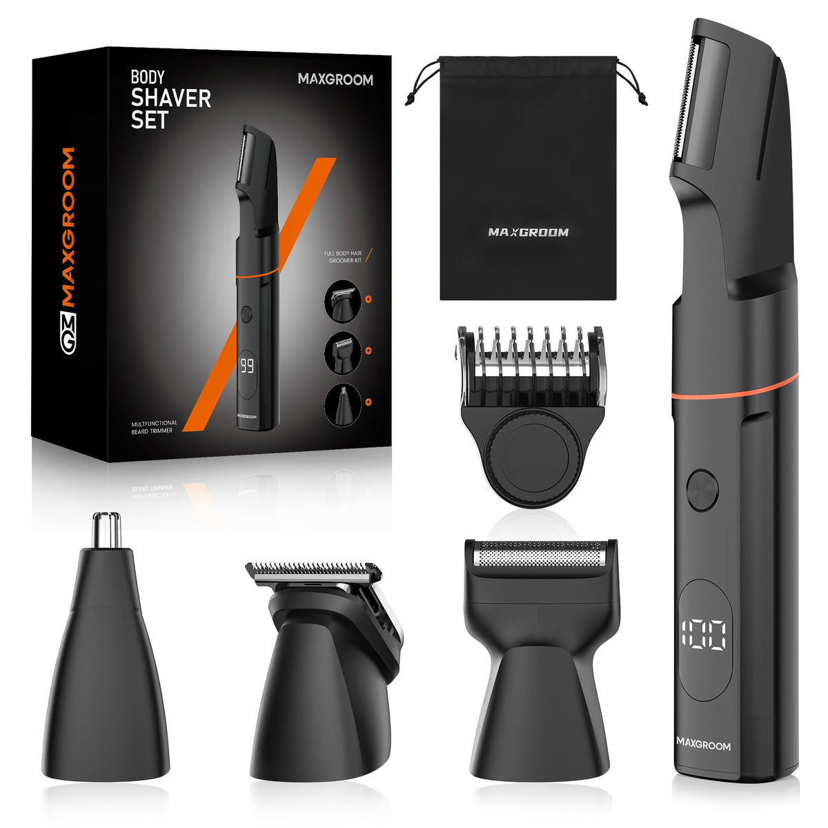 MAXGROOM Manscape Body Hair Trimmer for Men Waterproof Pubic - MAXGROOM Official Imagery - 1