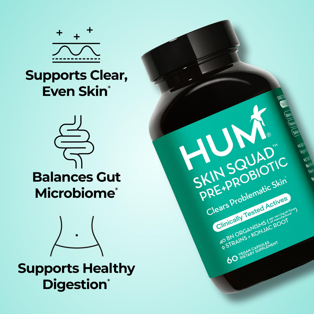 HUM Skin Squad Probiotic Prebiotic Skin Gut Health Support - HUM Official Imagery - 3